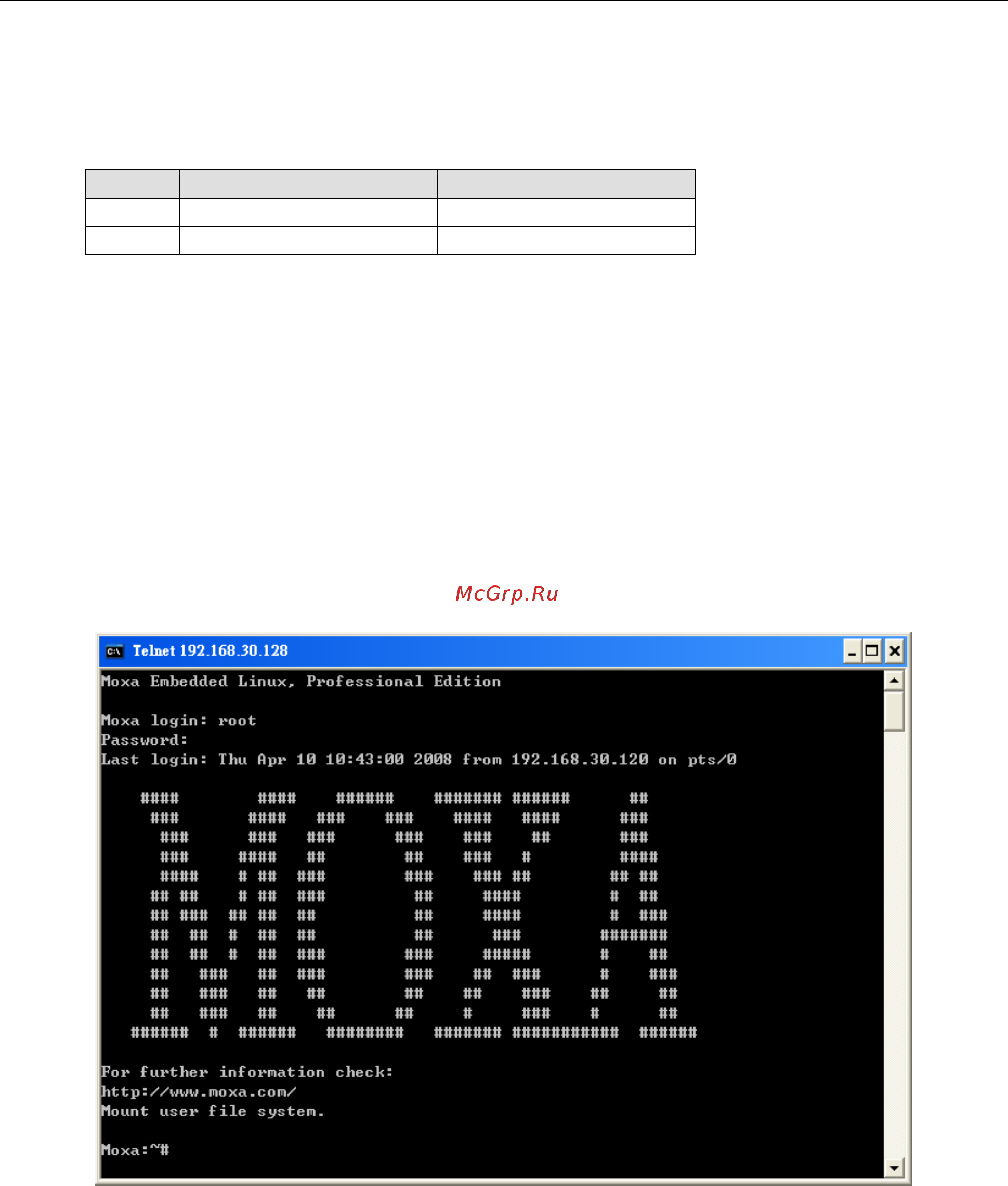 Moxa V2406-24I-T-LX [13/81] Connecting from a telnet console