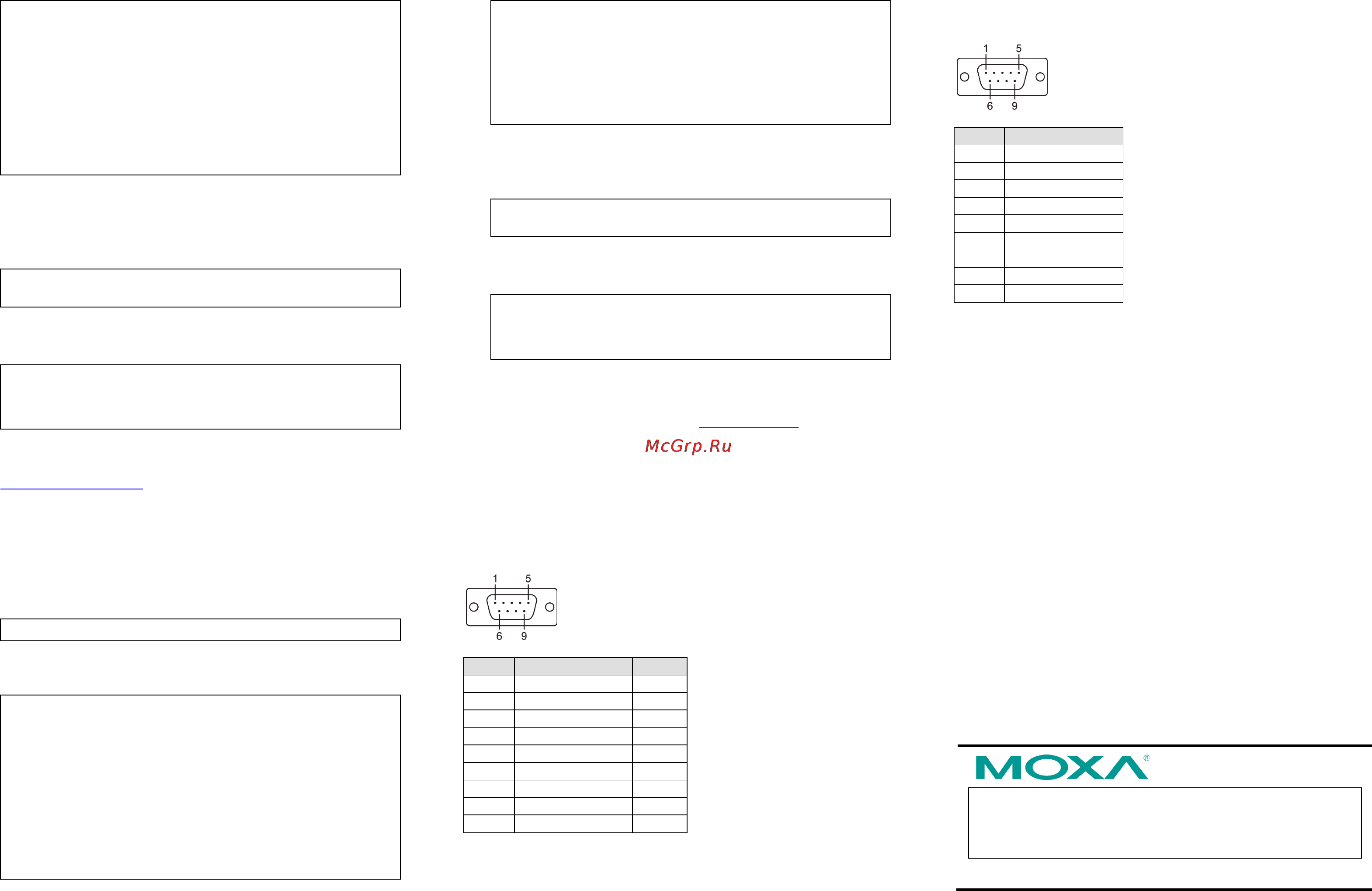 Moxa DA-SW08-RJ [2/2] Pin assignments