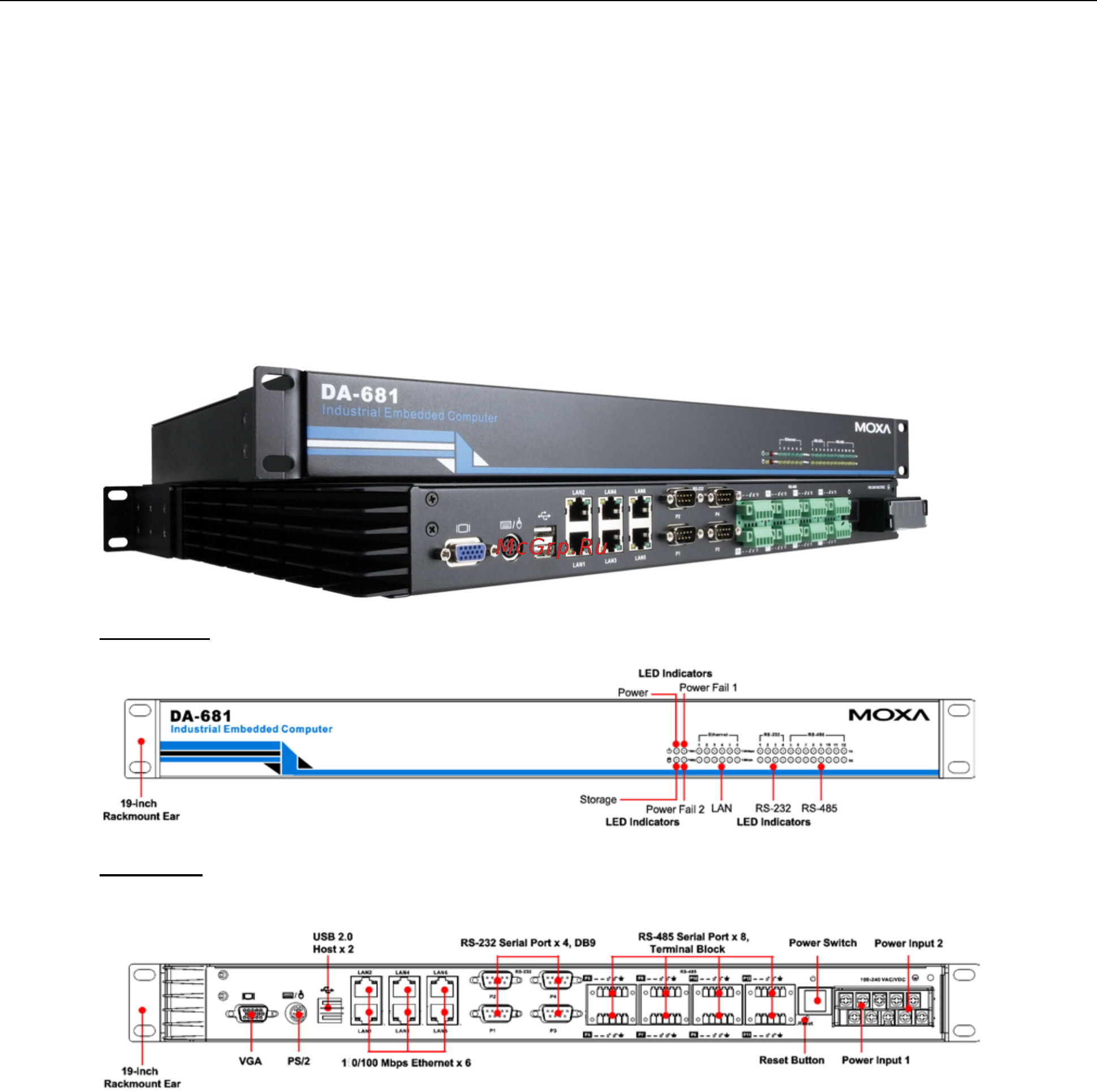 Moxa DA-681-I-DPP-T-XPE [7/52] Da 681 series embedded computer introduction