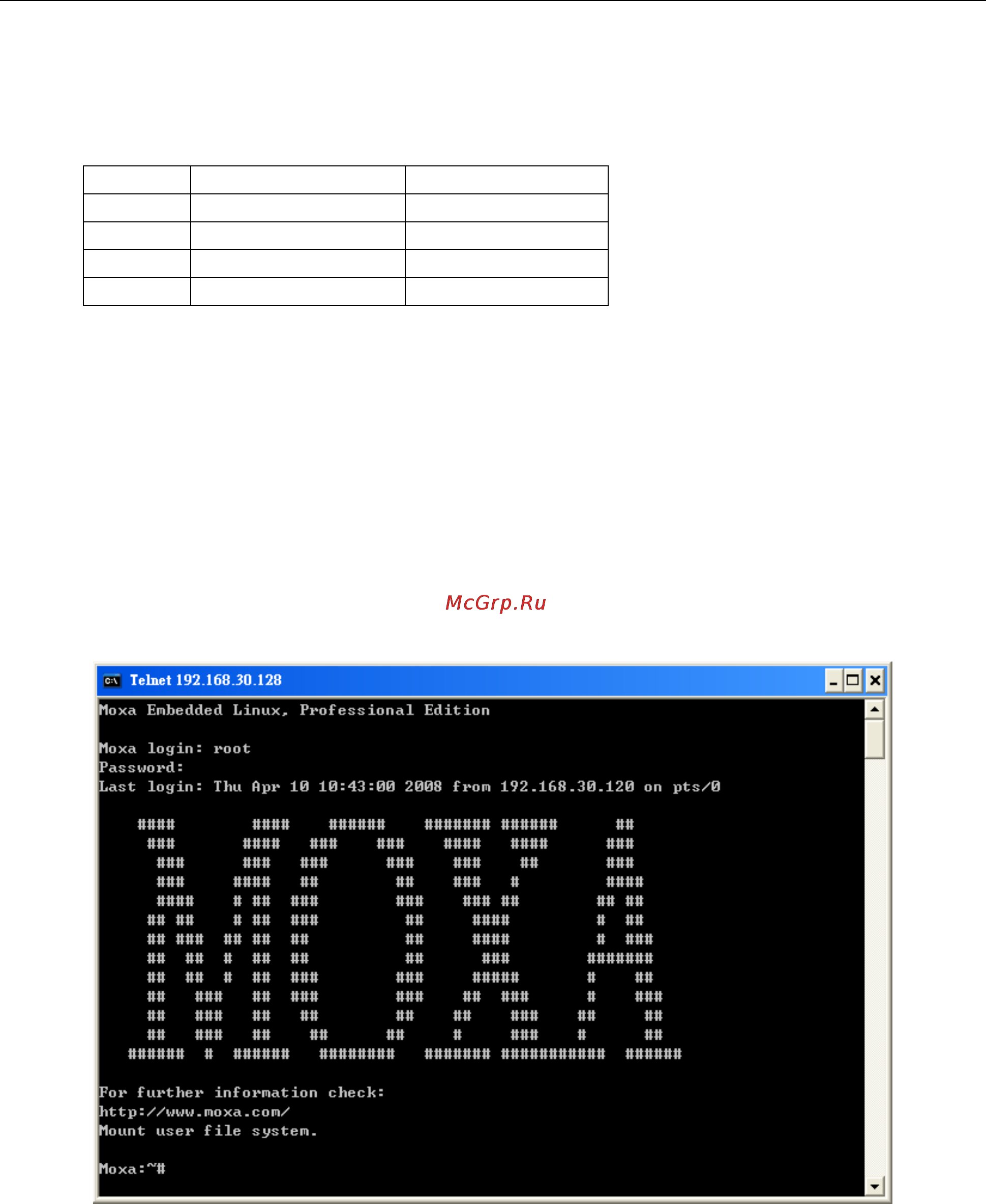 Moxa DA-710-XPE [14/73] Connecting from a telnet console