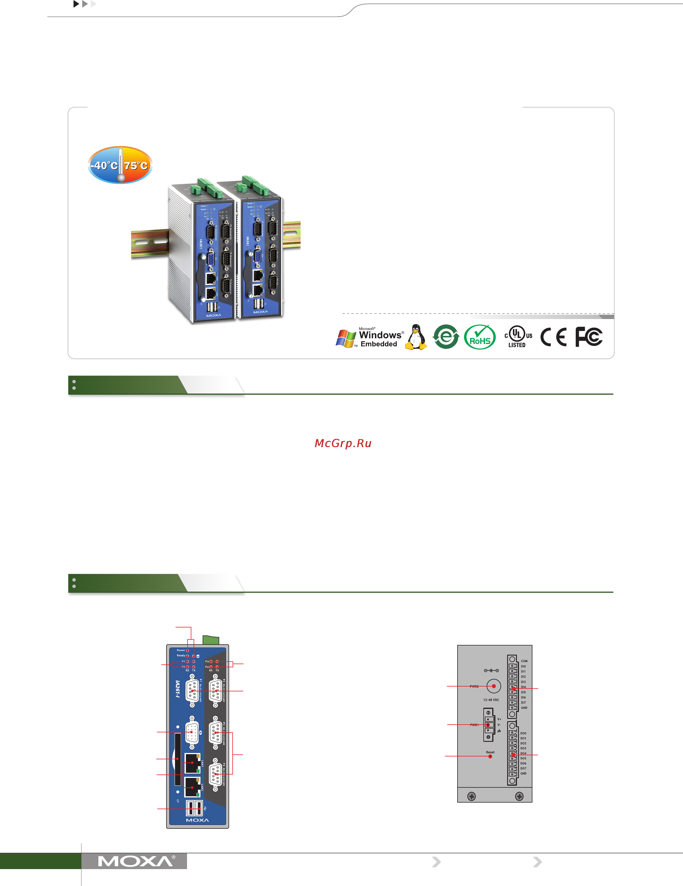 Moxa IA261-I-T-LX Технические характеристики онлайн
