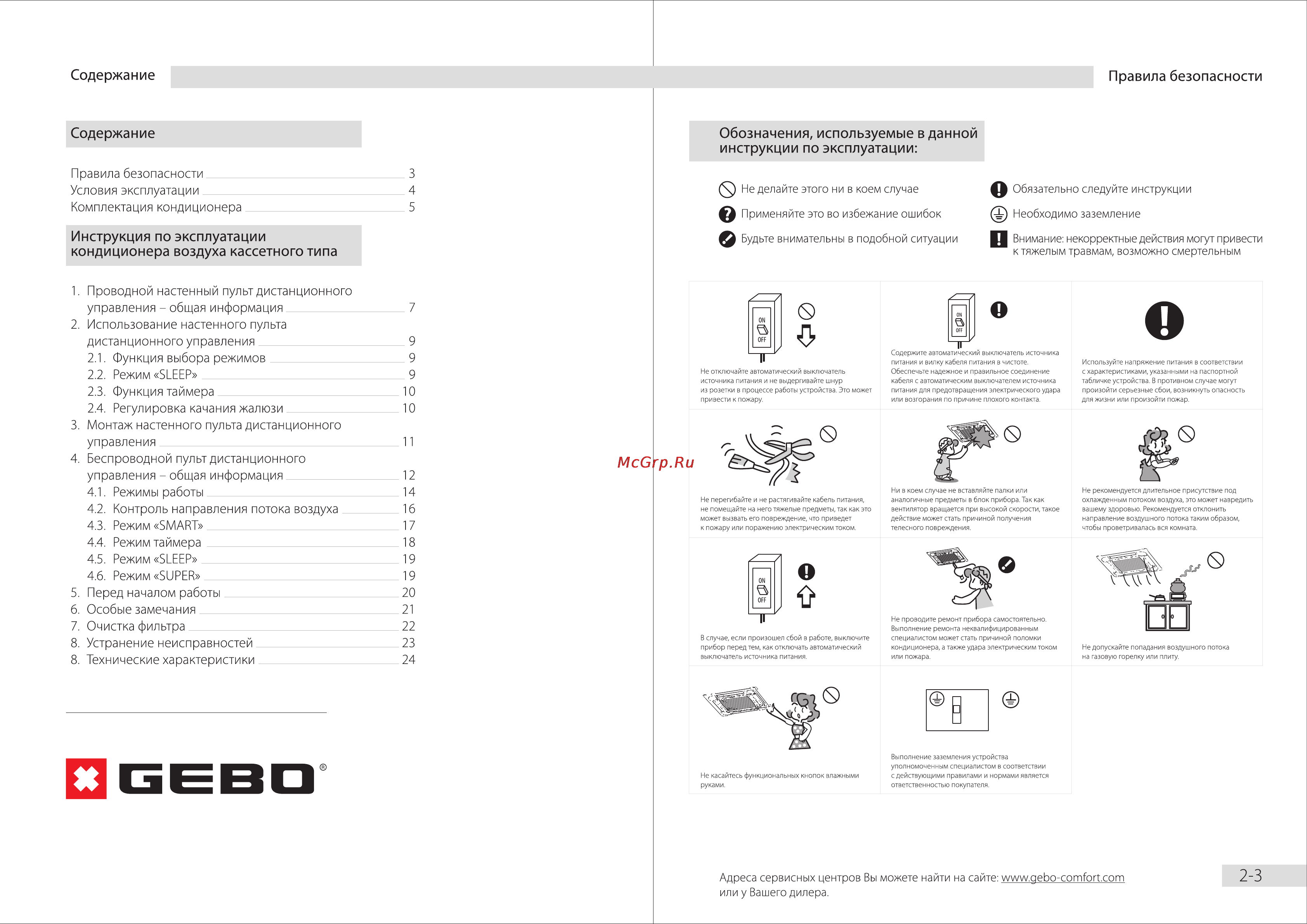 GEBO GACC-SH18S / GACC-UH18S [3/15] Устранение неисправностей 23