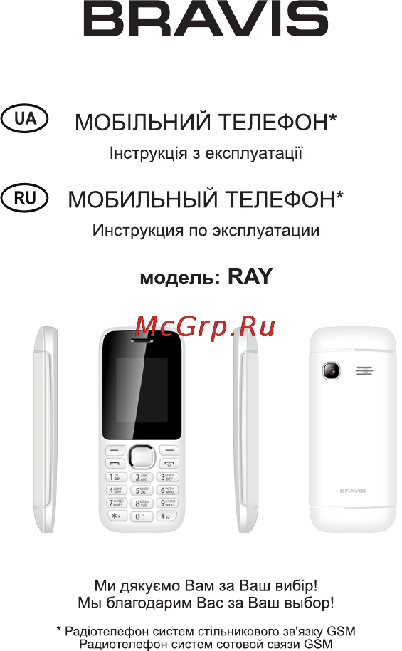 Bravis RAY Инструкция по эксплуатации онлайн