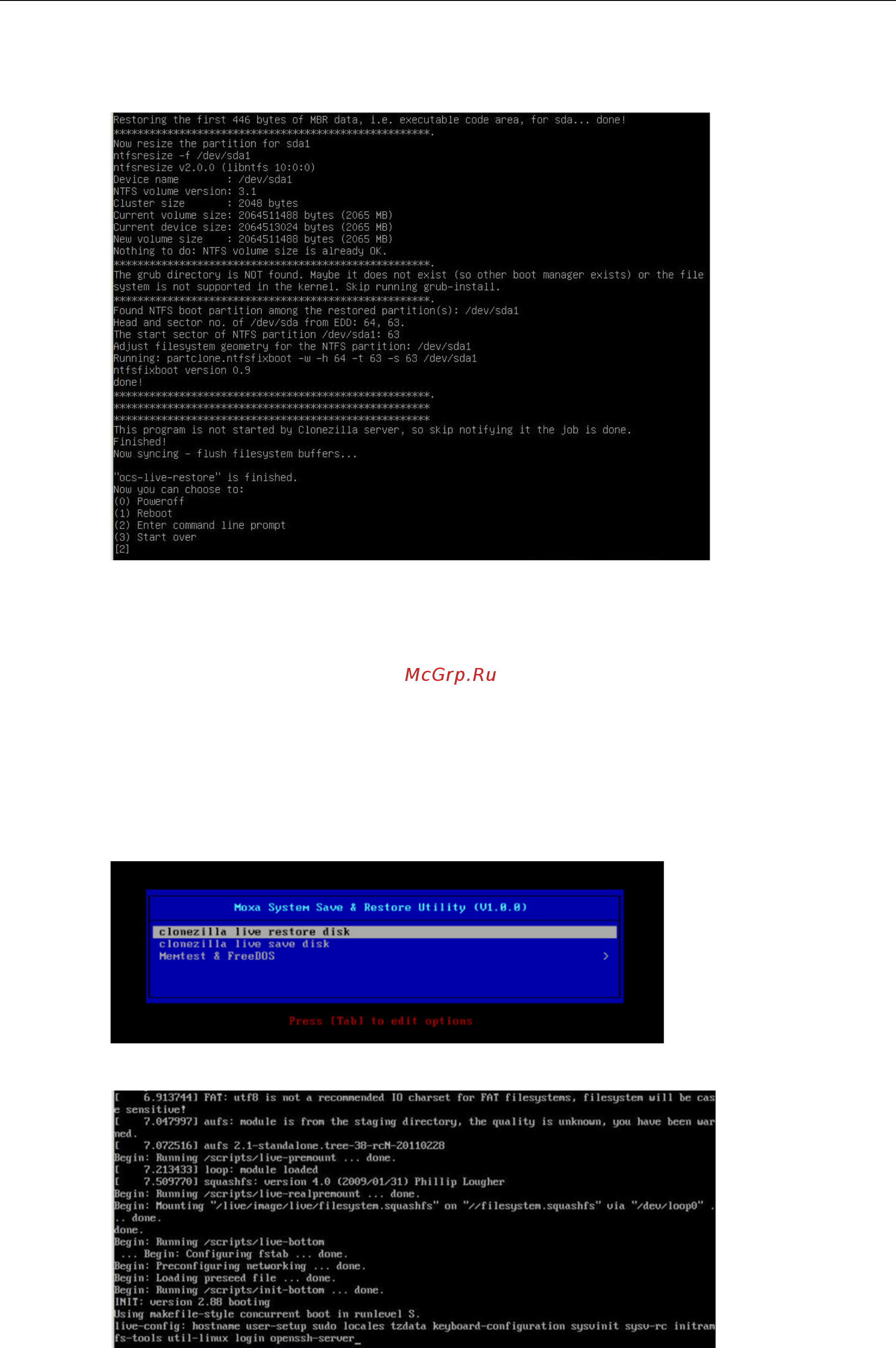 Moxa TC-6110-LX [81/117] Step 5 performing a system recovery