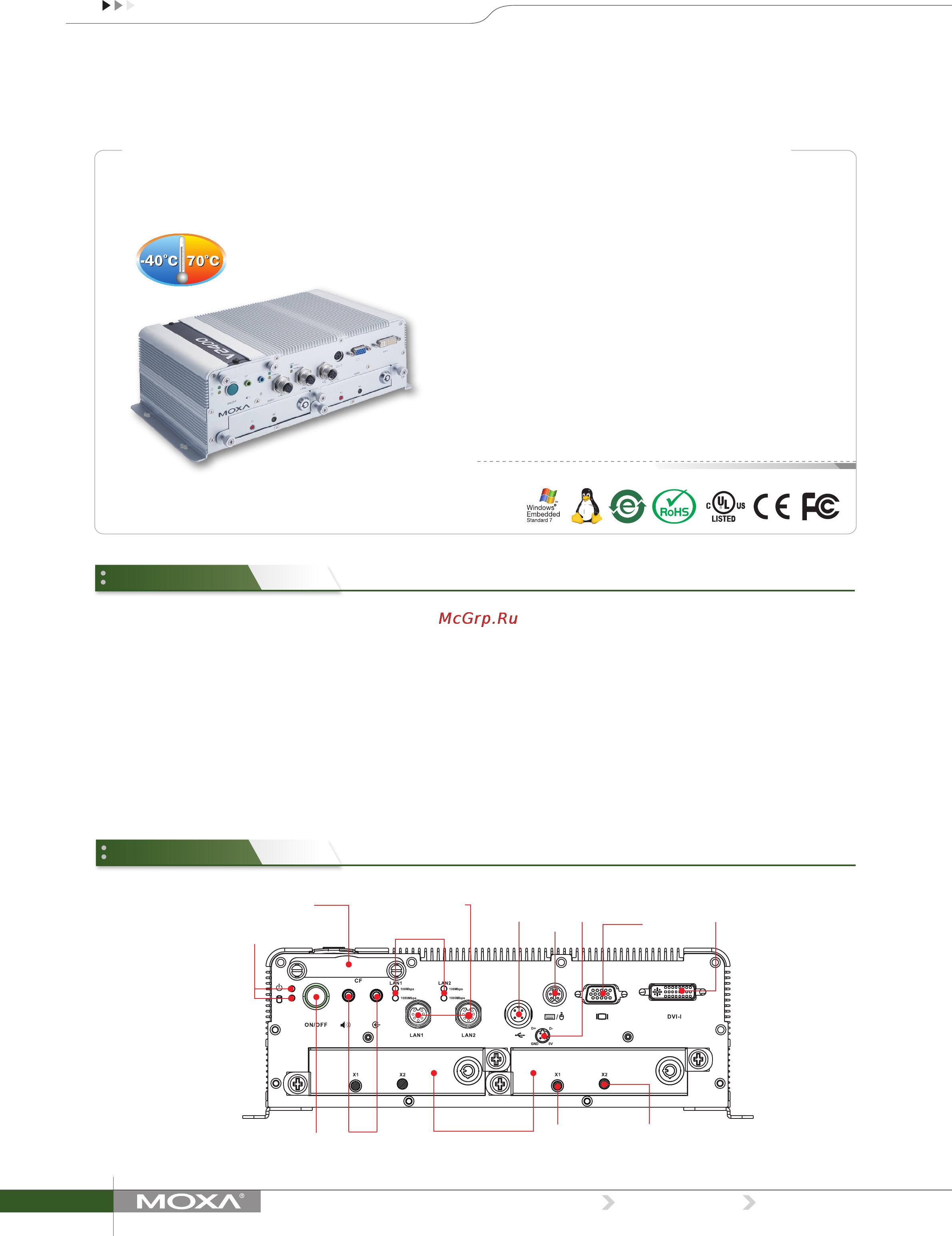 Moxa V2416-LX Технические характеристики онлайн