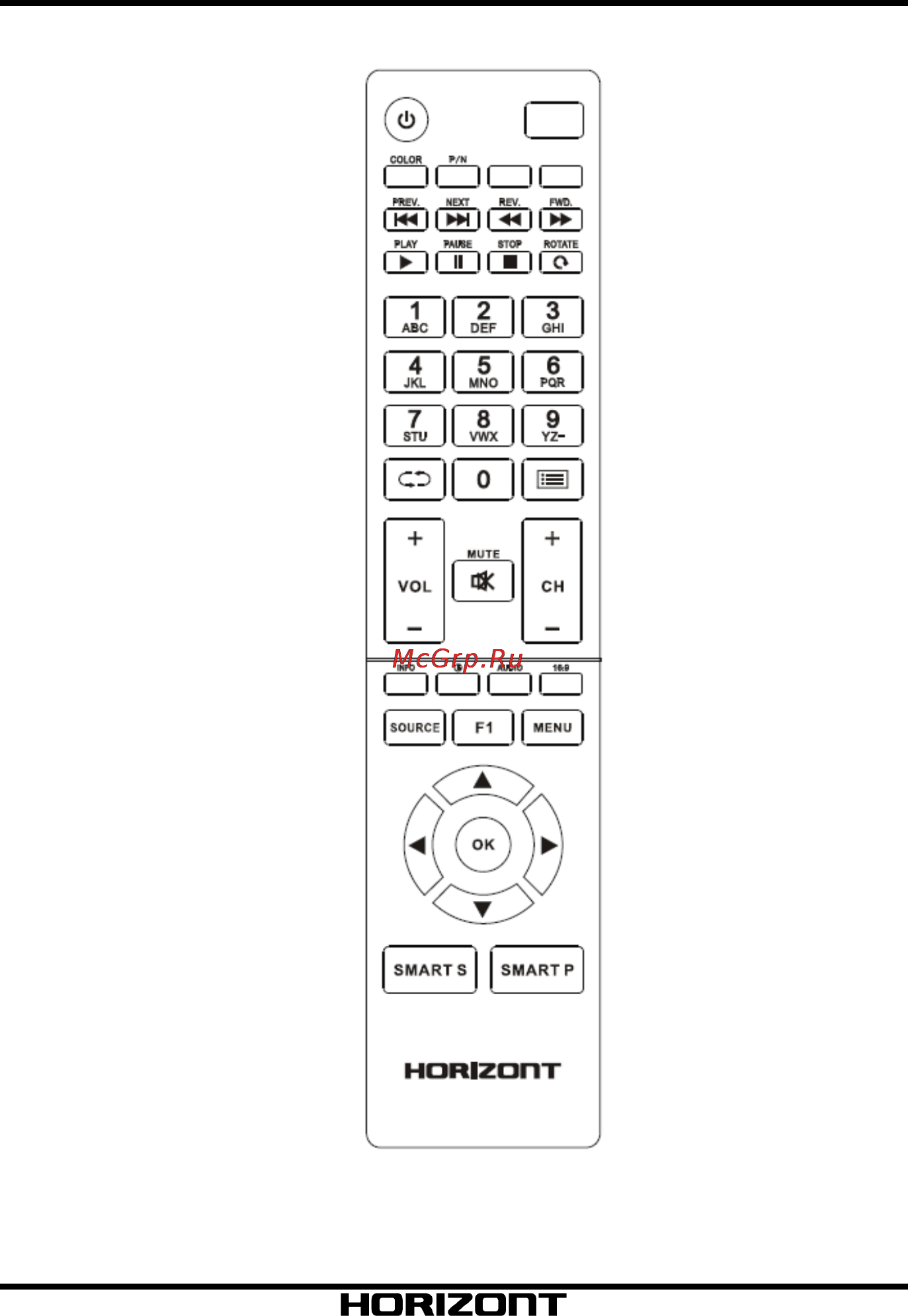 Horizont 24LE3181 [12/33] Внешний вид пульта ду