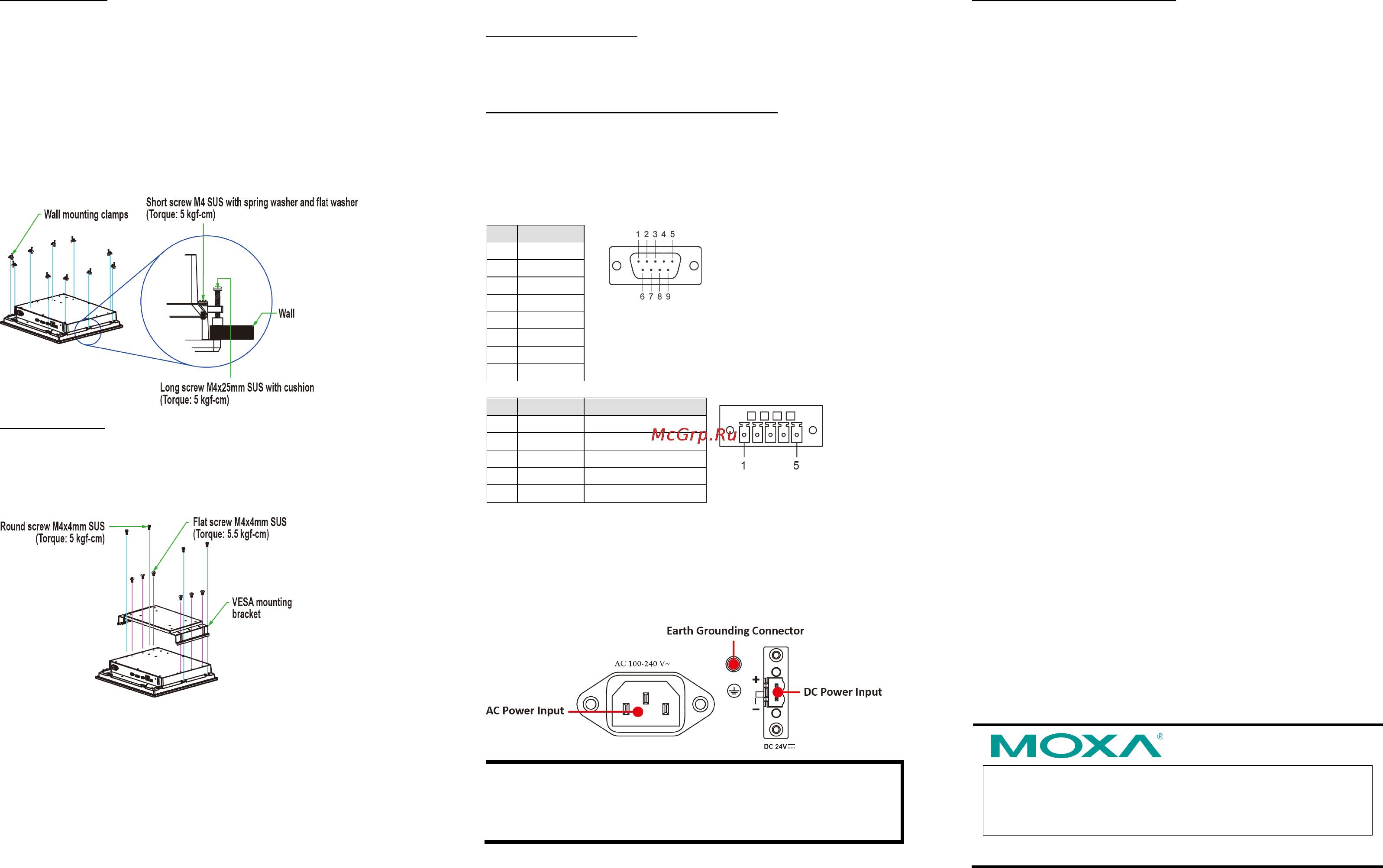 Moxa MD-219Z [2/2] Connector description