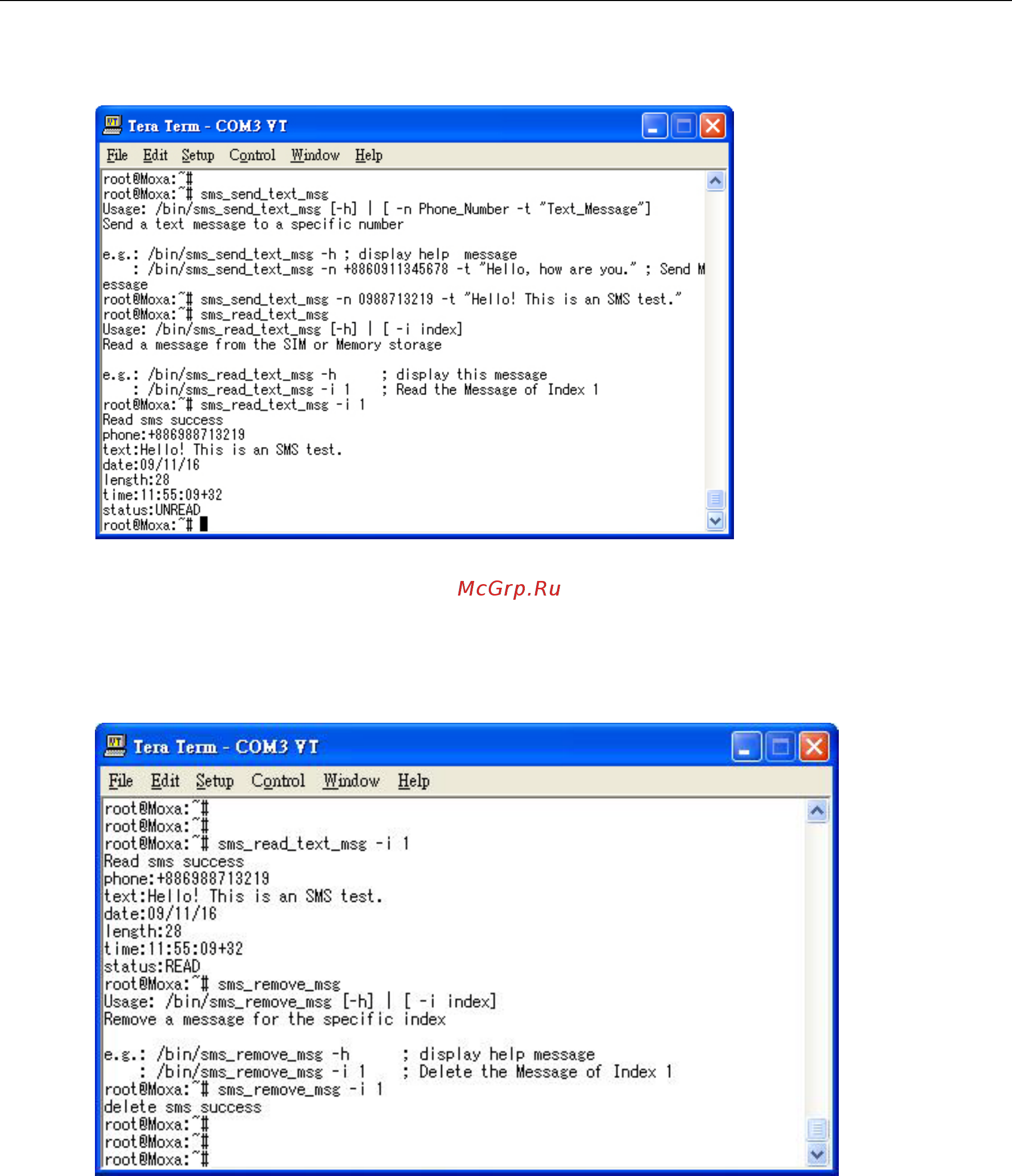 Moxa W406-T-LX [18/74] Deleting an sms message
