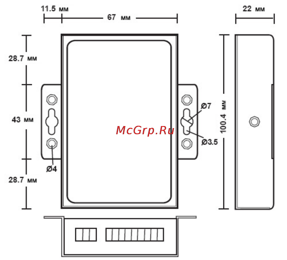 Moxa TCC-100I [7/17] Физические параметры