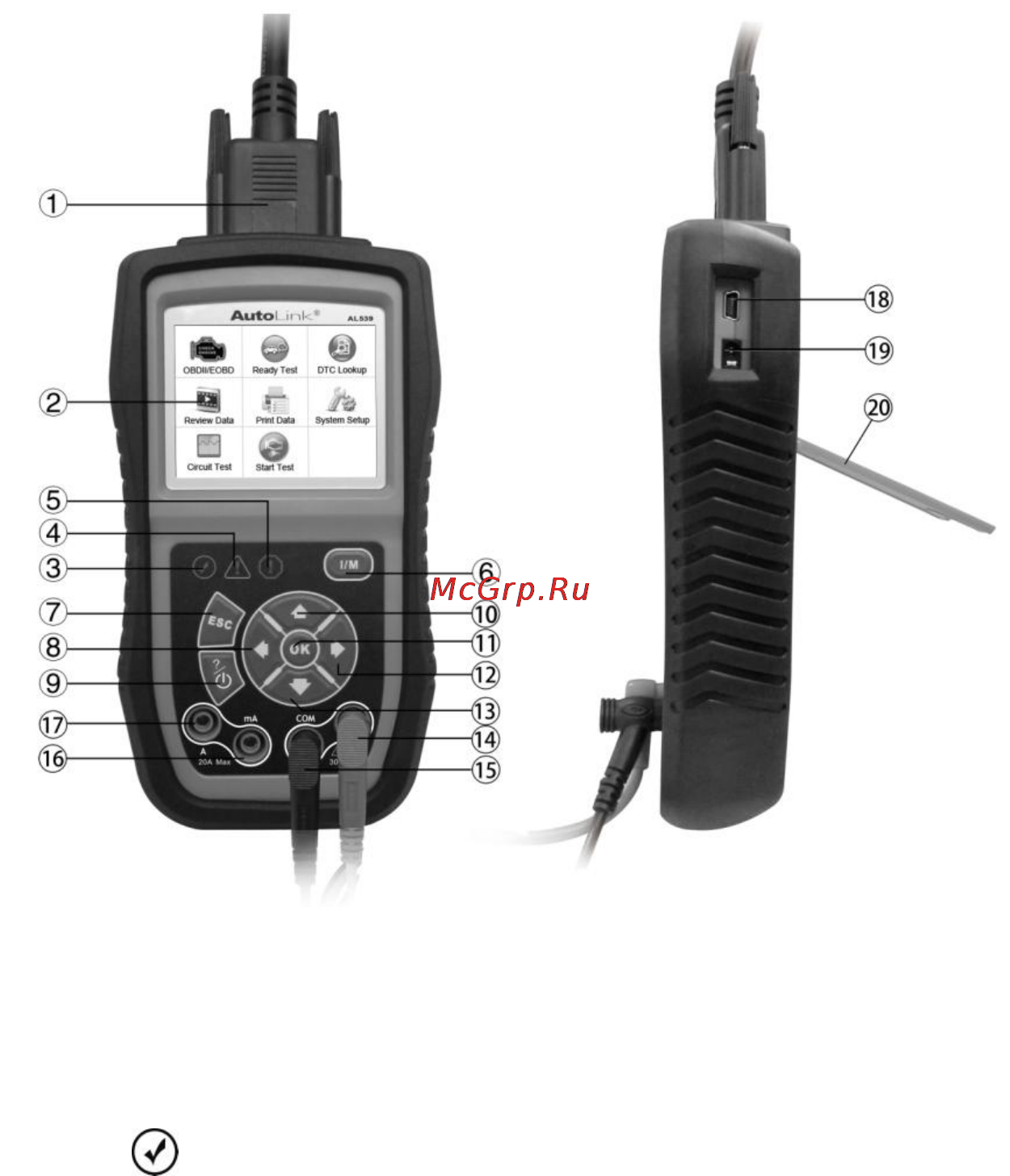 Autel AutoLink AL539B [12/92] Using the scan tool