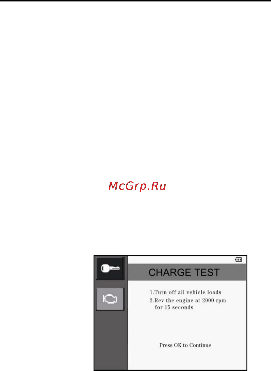 Autel AutoLink AL539B [82/92] Charging system test procedure