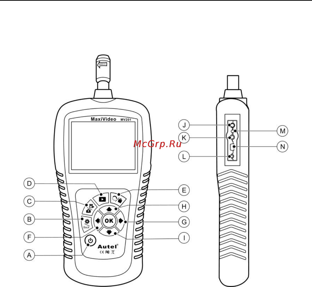 Autel Maxivideo MV201 8.5 мм [7/35] Buttons and ports