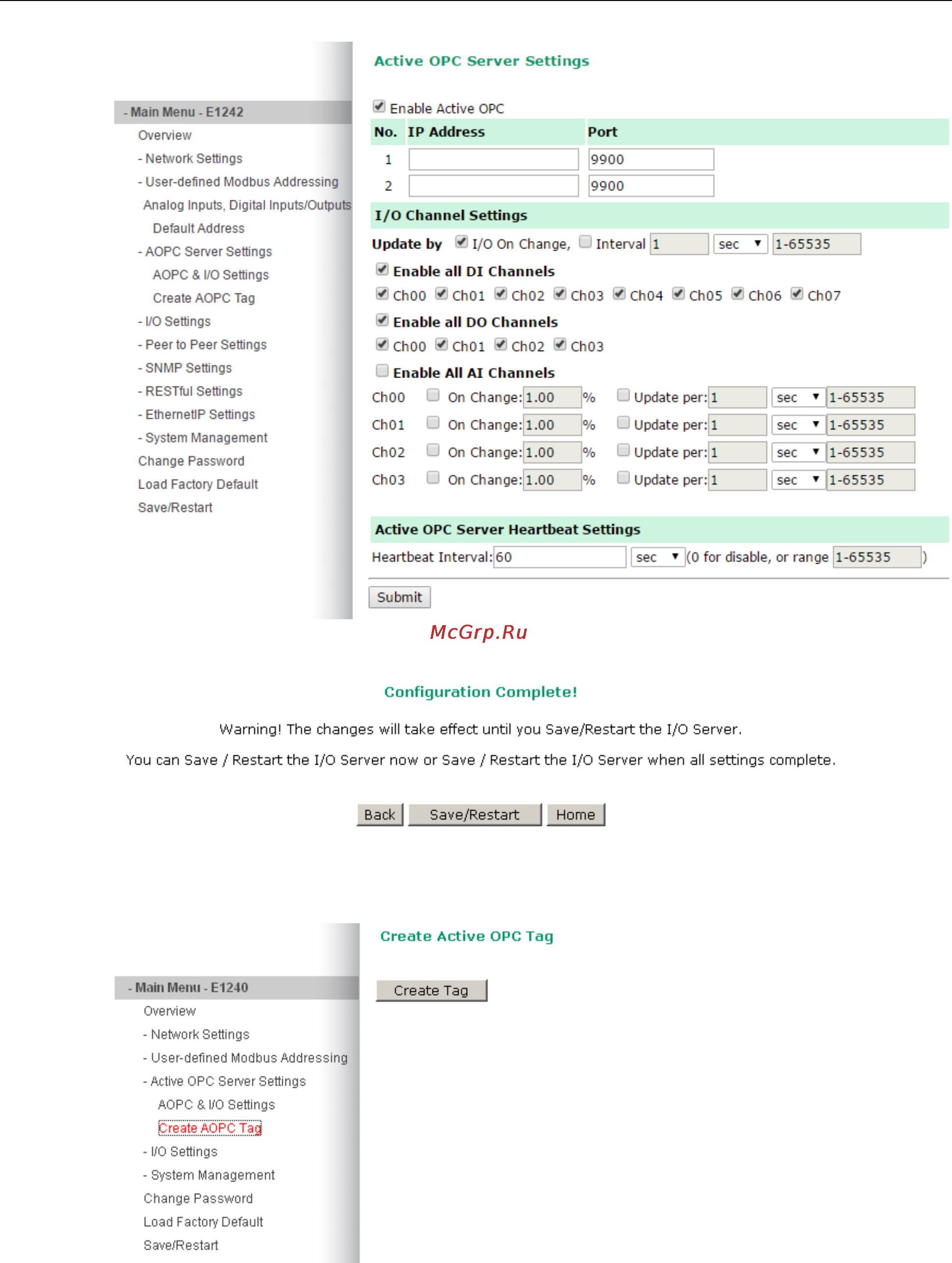Moxa ioLogik E1241-T [36/115] Iologik e1200 series using the web console