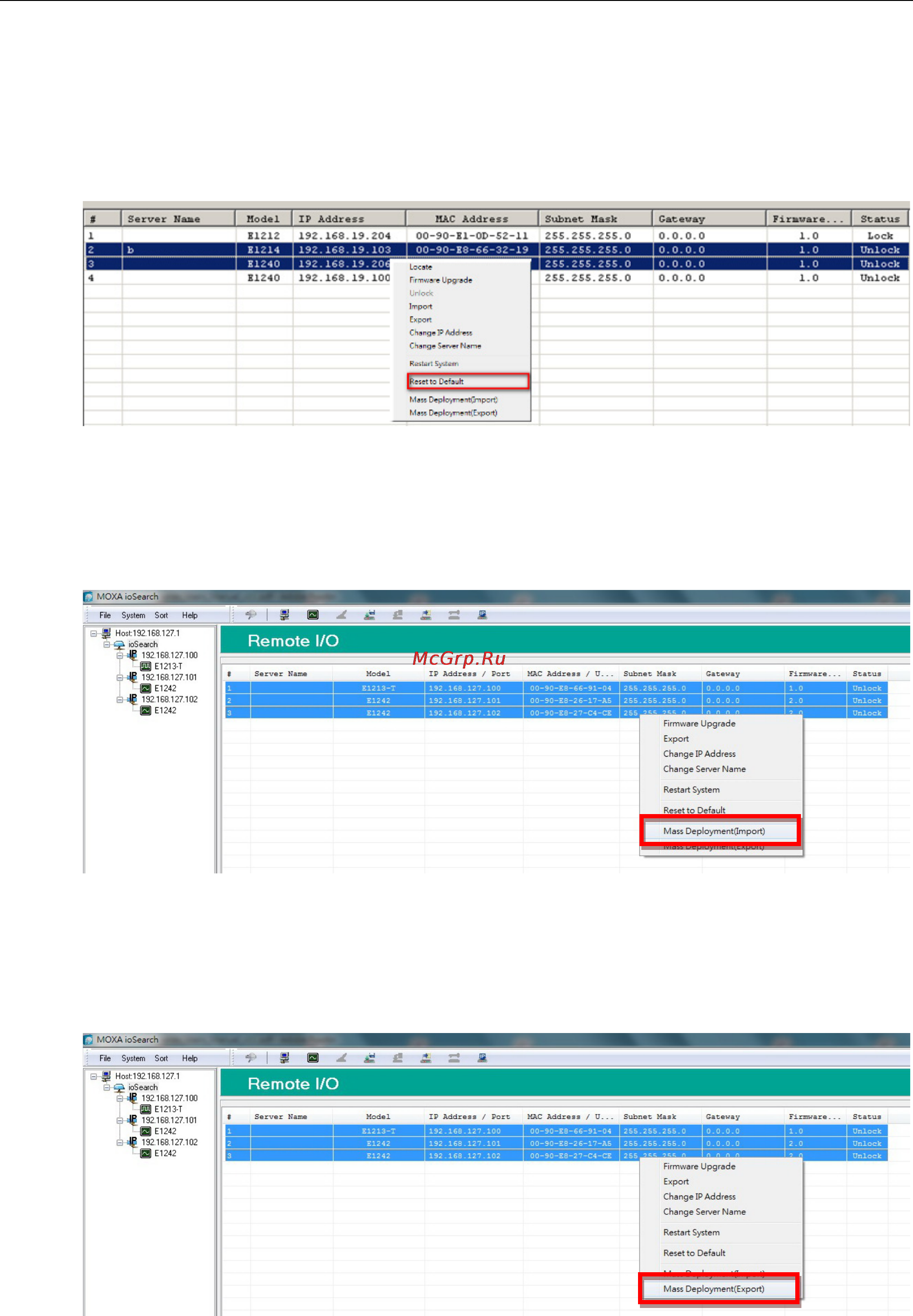 Moxa ioLogik E1260 [68/115] Mass deployment export