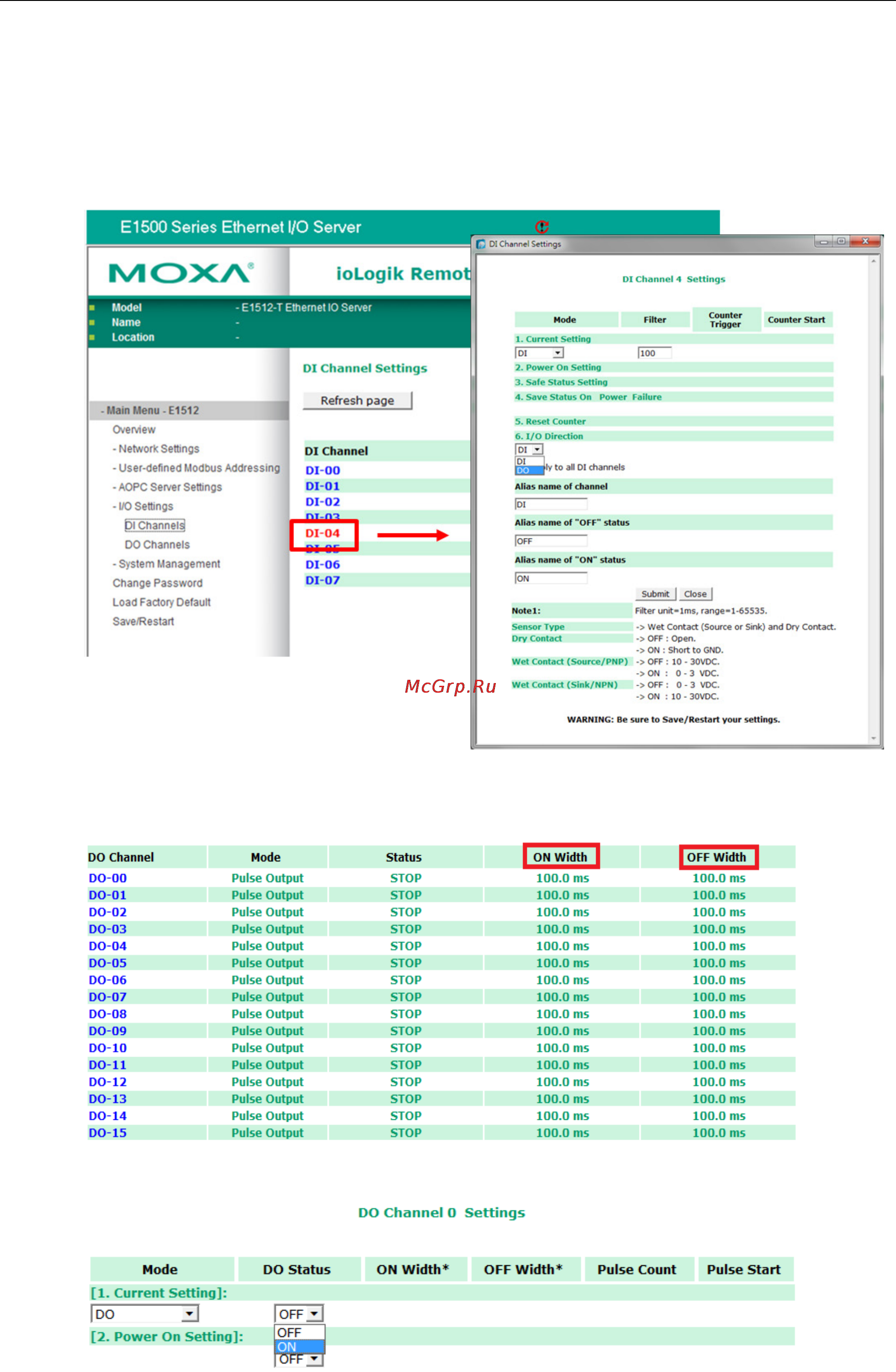 Moxa ioLogik E1512-M12-T [26/62] Do channels