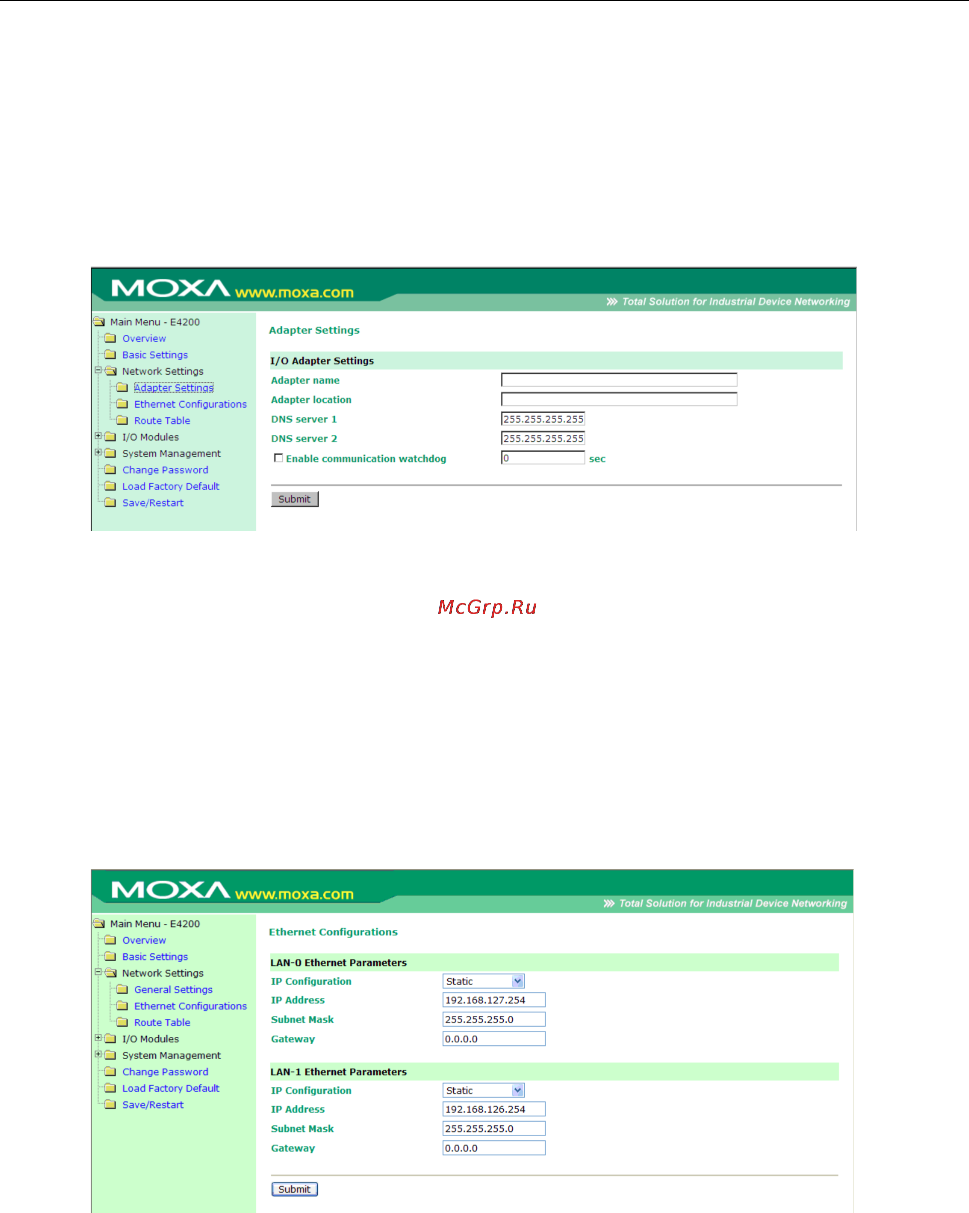 Moxa NA-4021 [50/94] Network settings