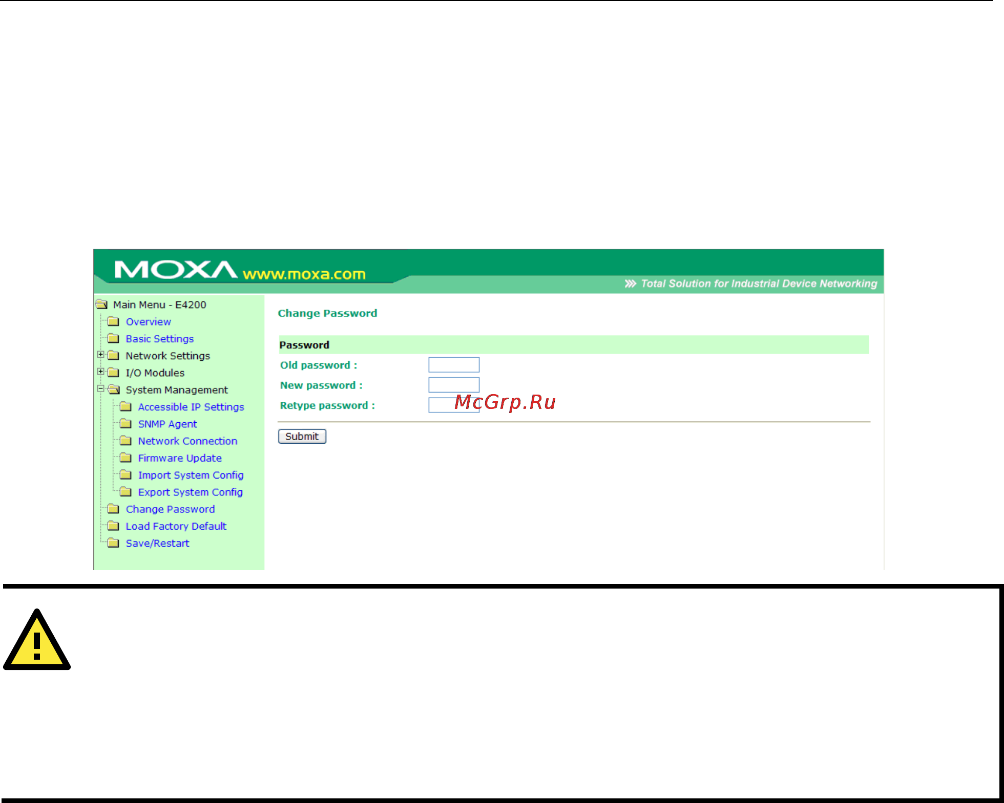 Moxa NA-4021 [55/94] Change password