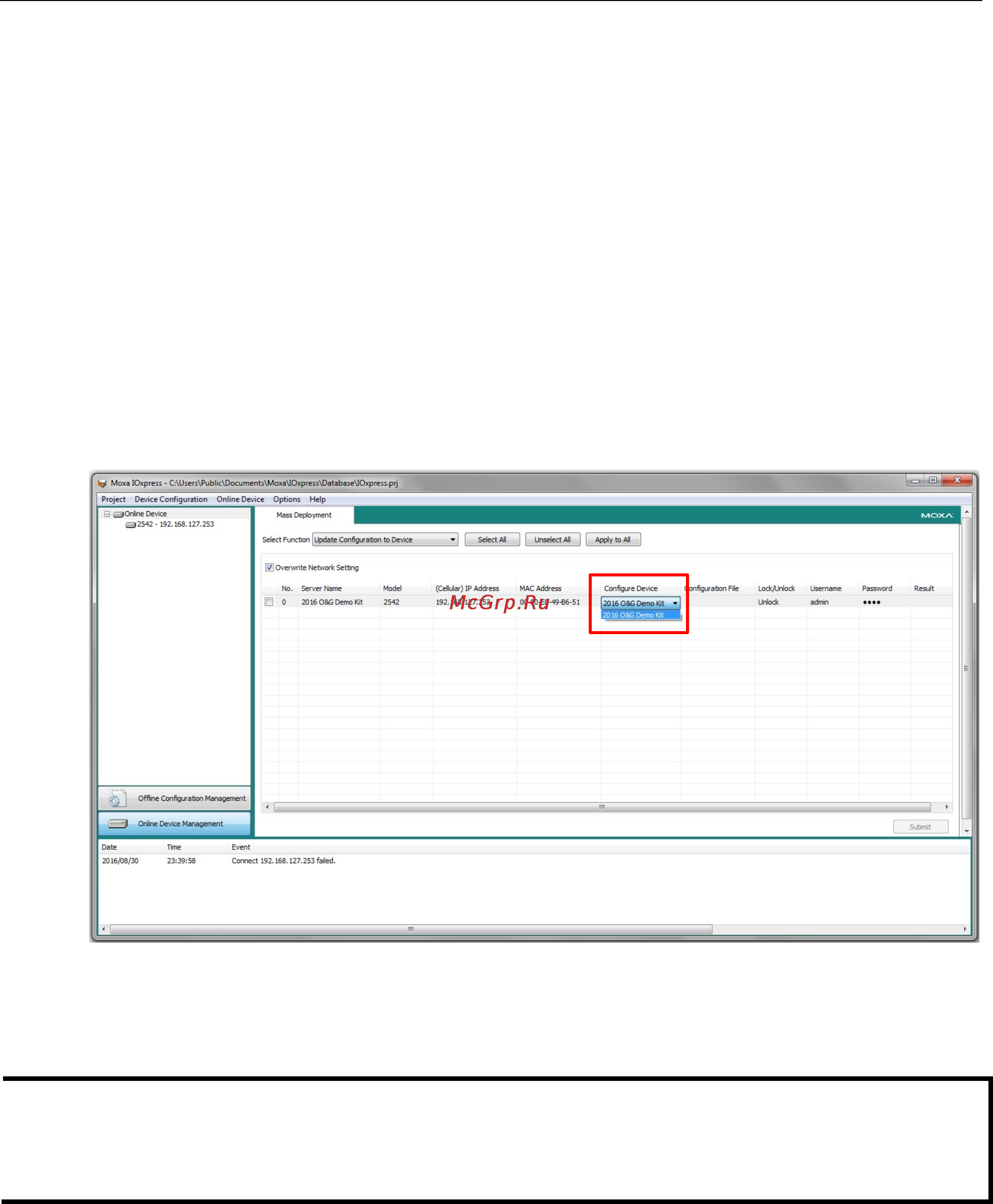 Moxa ioLogik 2542 [62/88] Get configuration from device