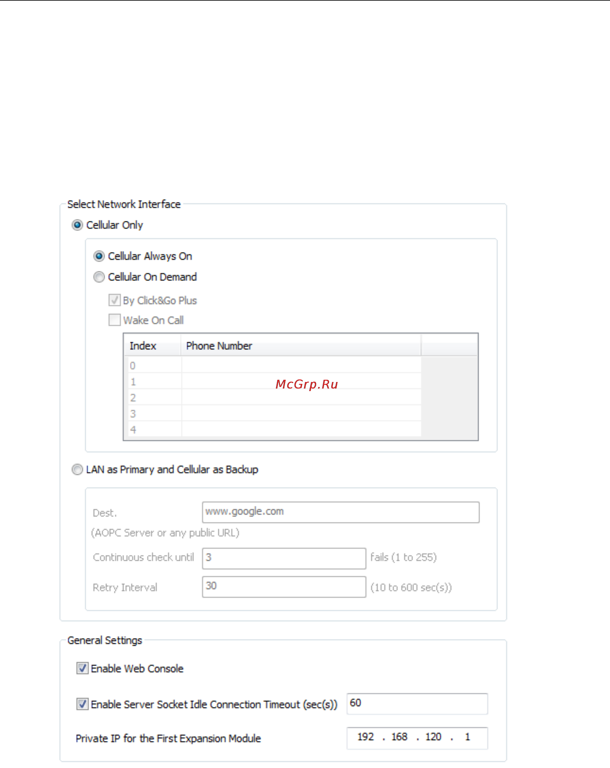 Moxa ioLogik 2542 [68/88] Ioxpress settings for a cellular network