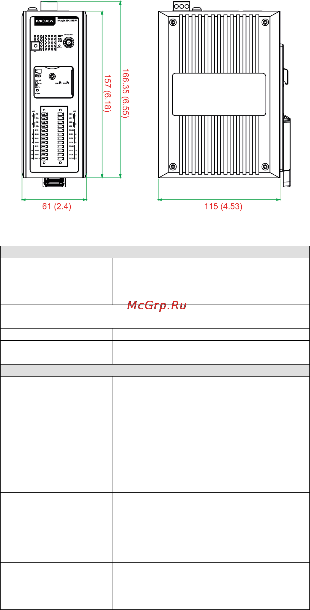 Moxa ioLogik 2542-WL1 [4/8] Physical dimensions unit mm inch