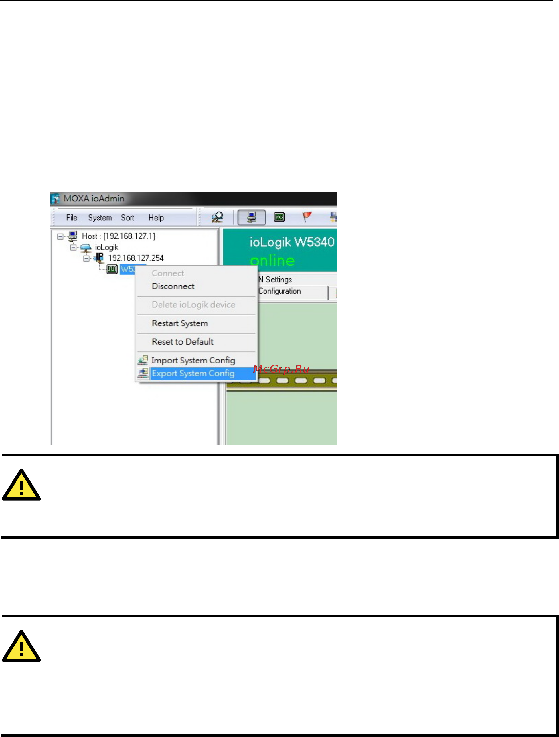Moxa ioLogik W5312-T [28/194] Import export a configuration file