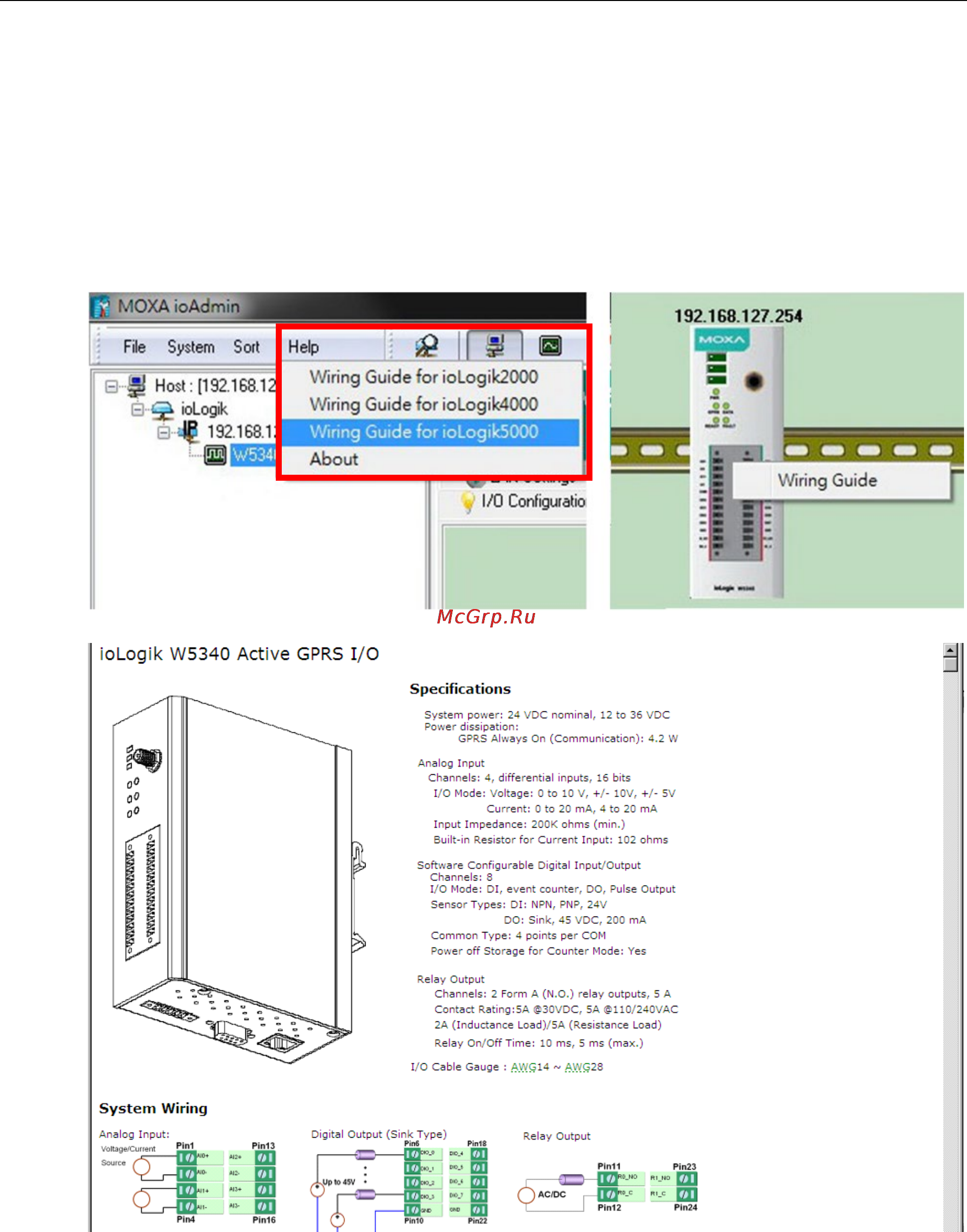 Moxa ioLogik W5312-T [35/194] The wiring guide