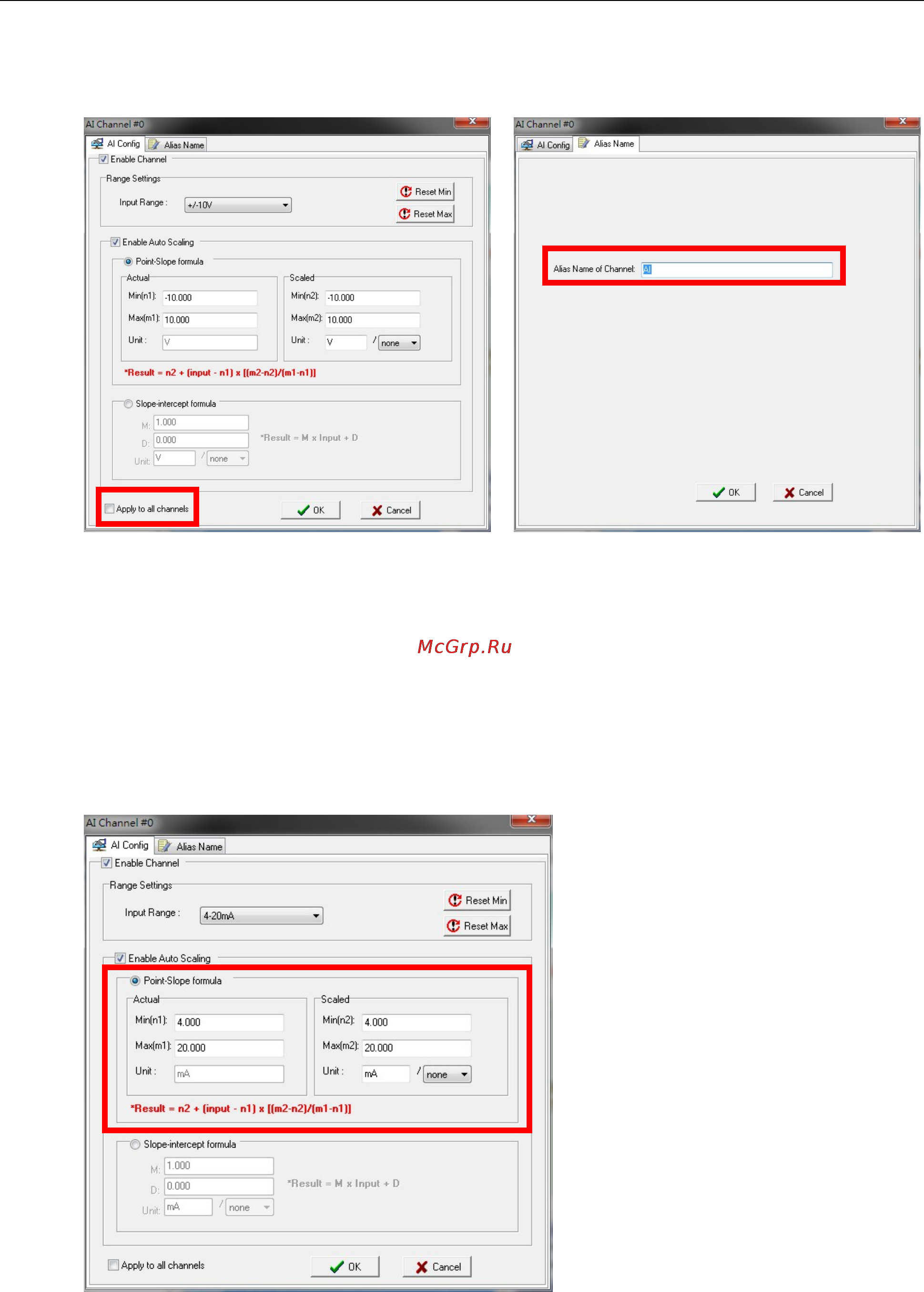 Moxa ioLogik W5340-T [44/194] Two scaling methods slope formula and slope intercept