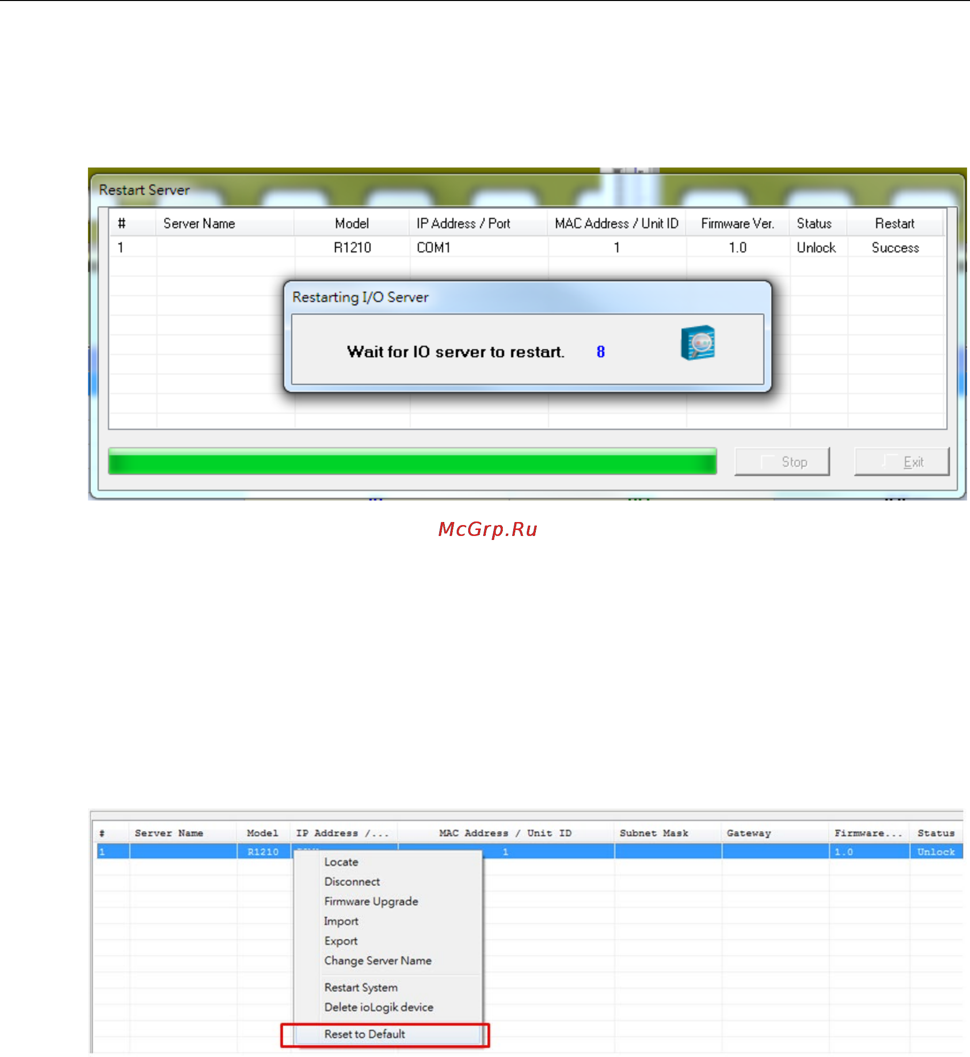 Moxa ioLogik R1241-T [32/64] Restart system