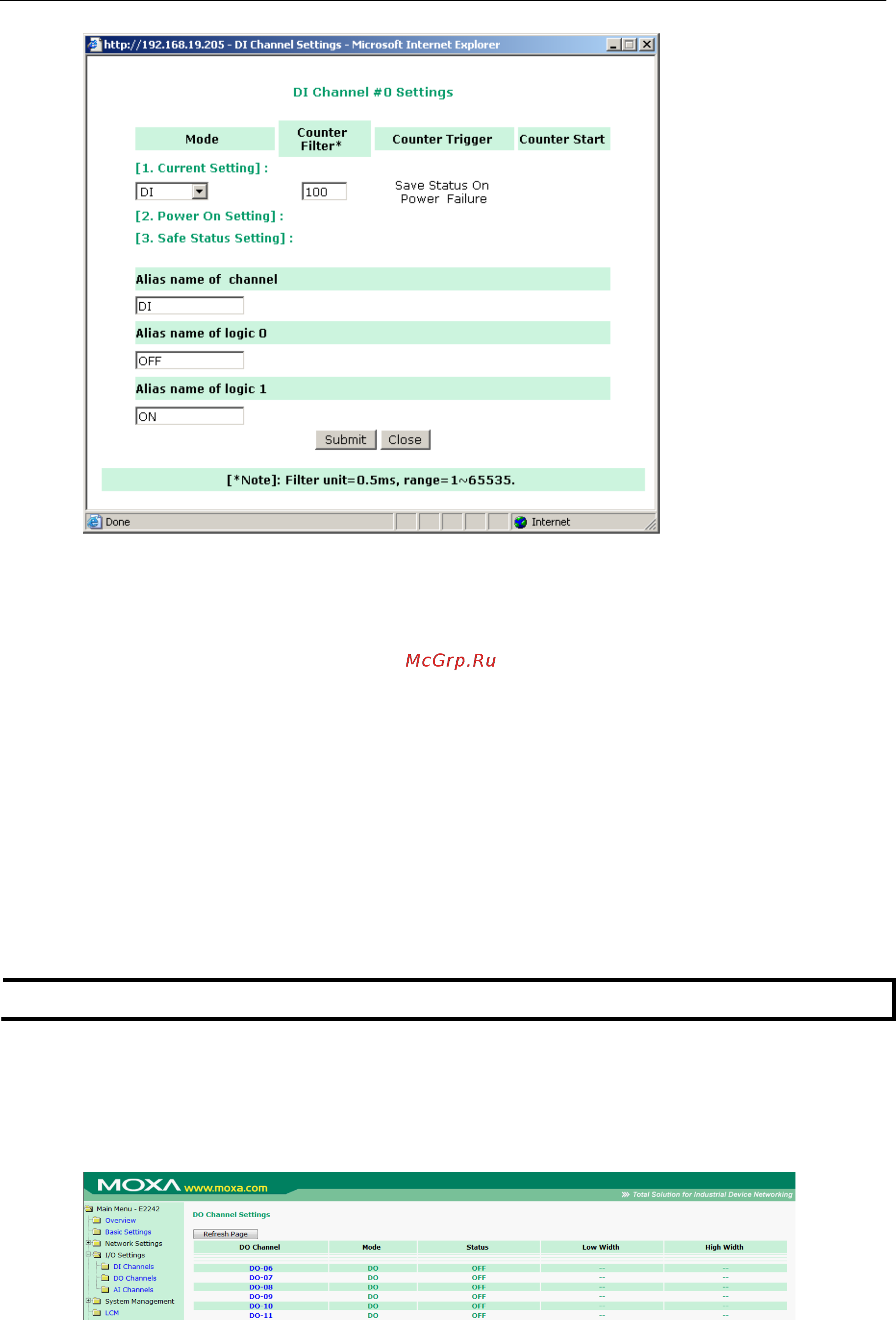 Moxa ioLogik E2210-T [108/263] Iologik e2200 series using the web console