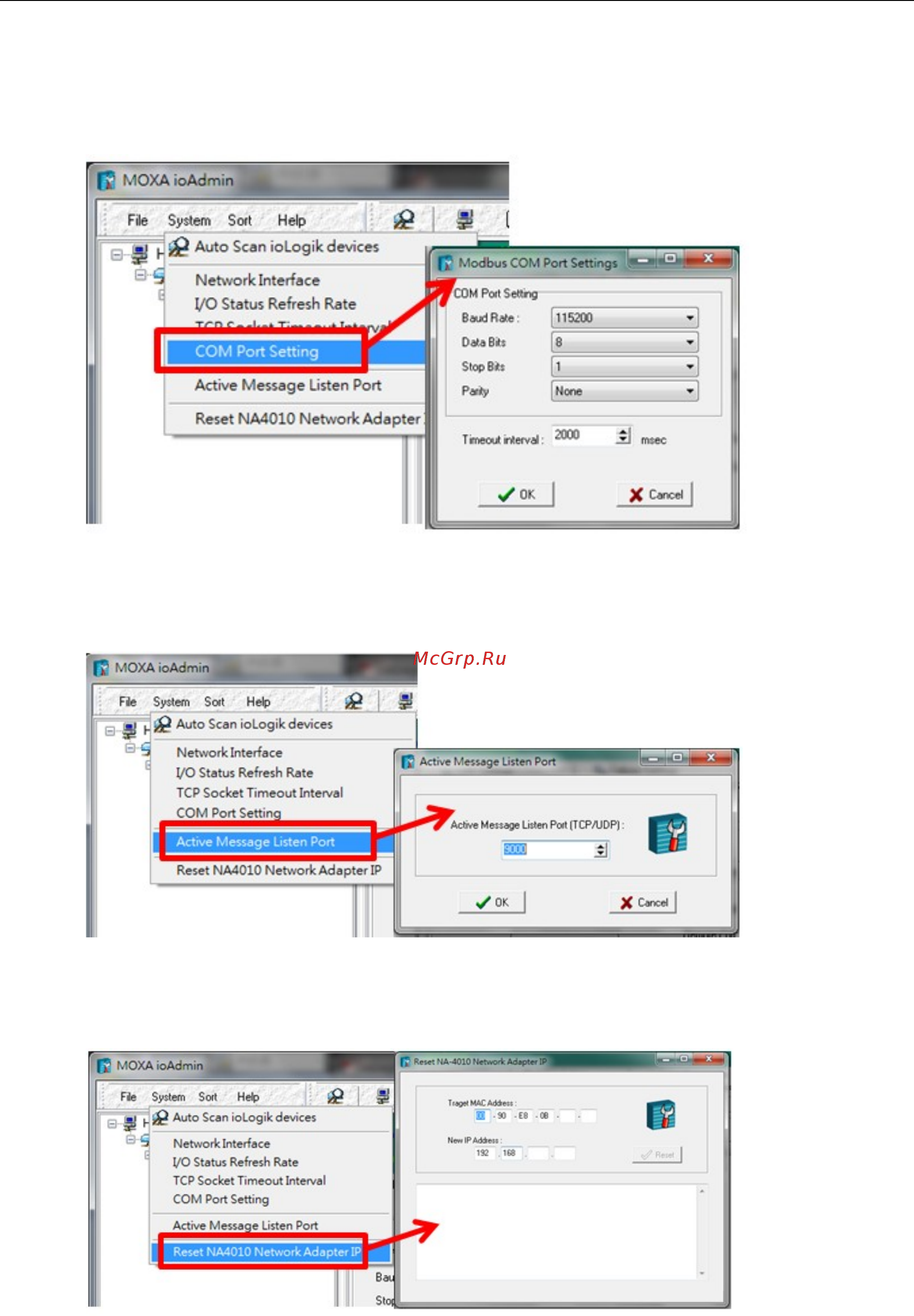 Moxa ioLogik E2210-T [38/263] Active message listen port