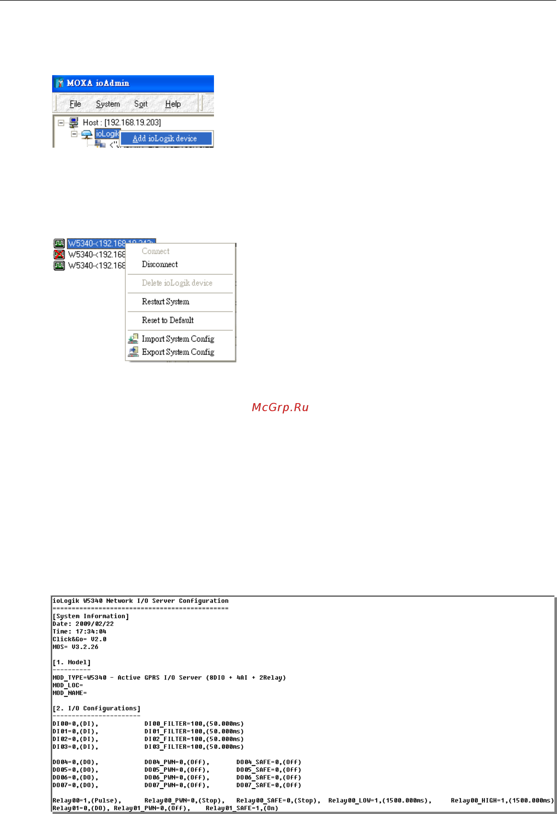 Moxa ioLogik E2214-T [42/263] Advanced functions delete restart reset import export config file