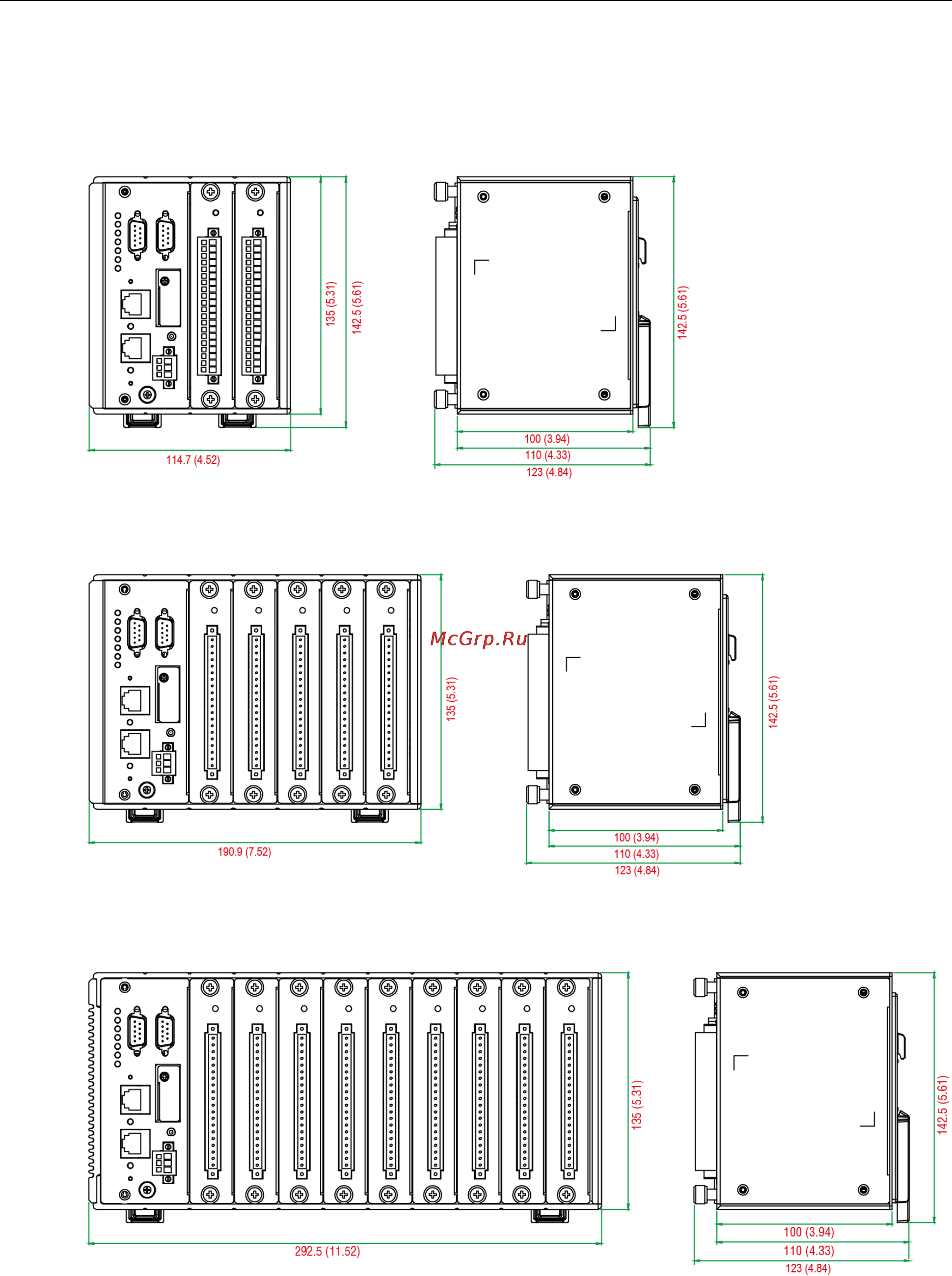 Moxa 85M-5401-T [19/45] Dimensions unit mm inch