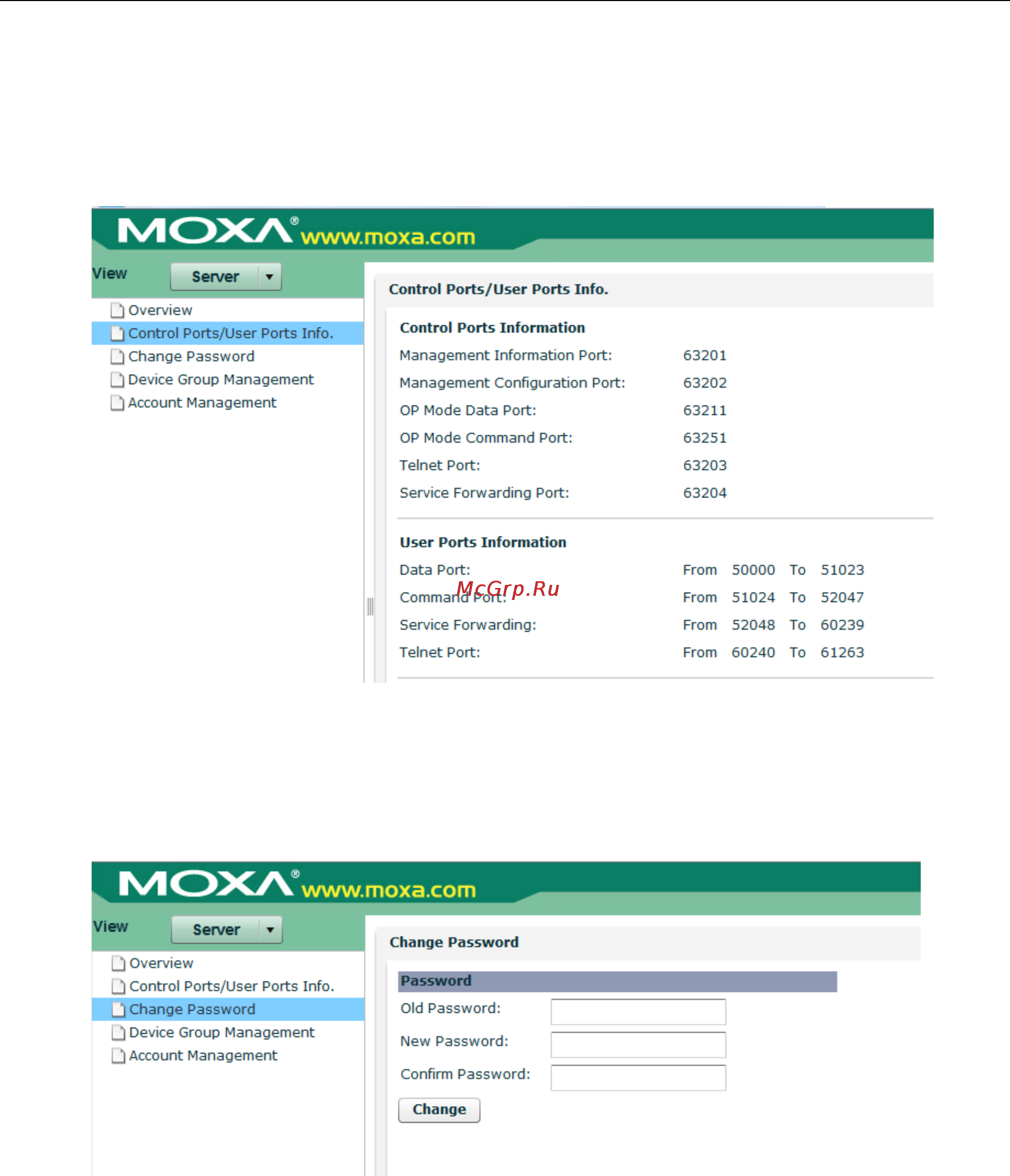 Moxa OnCell G3110 [18/34] Control ports user ports info