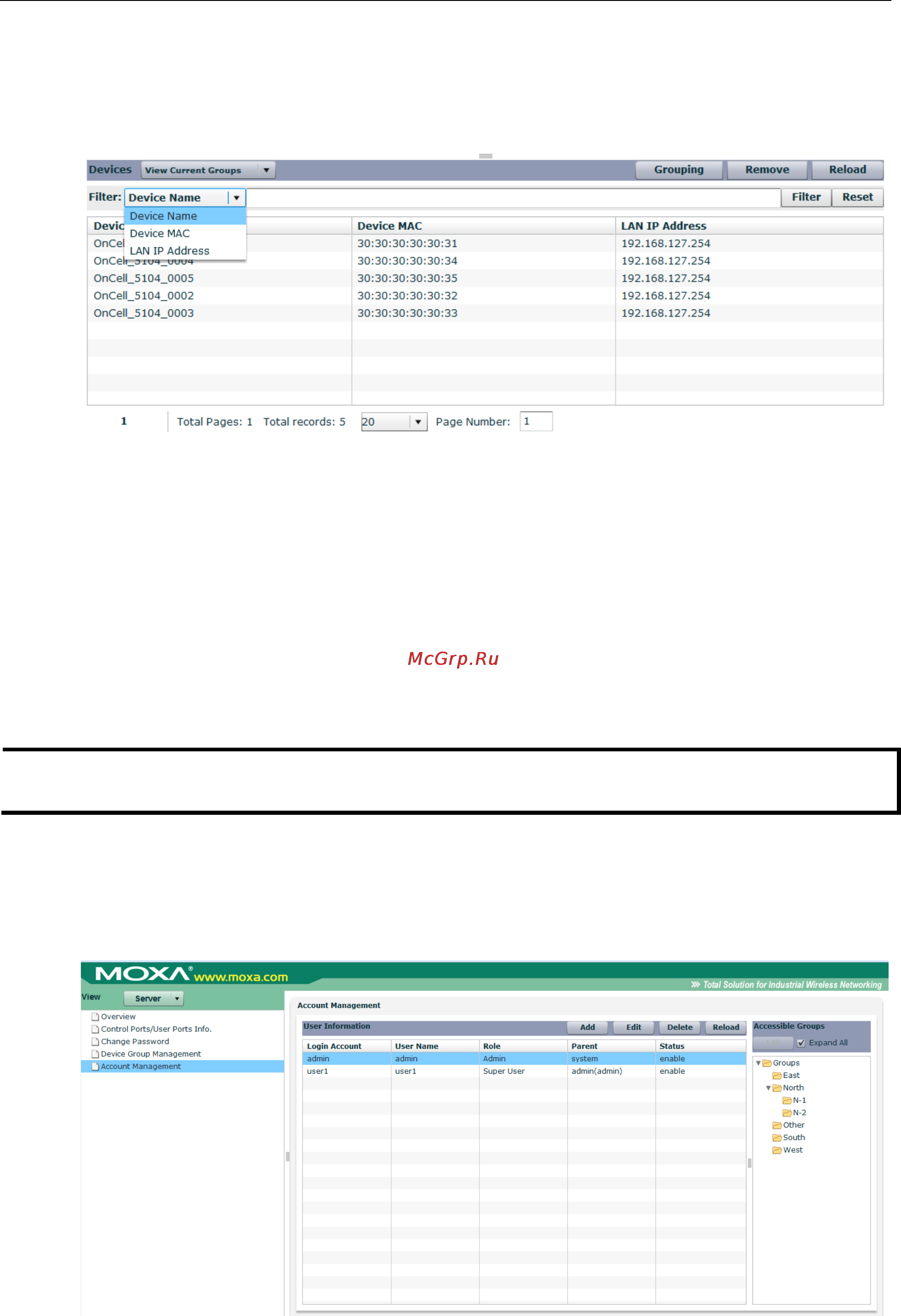 Moxa OnCell G3151 [23/34] Account management