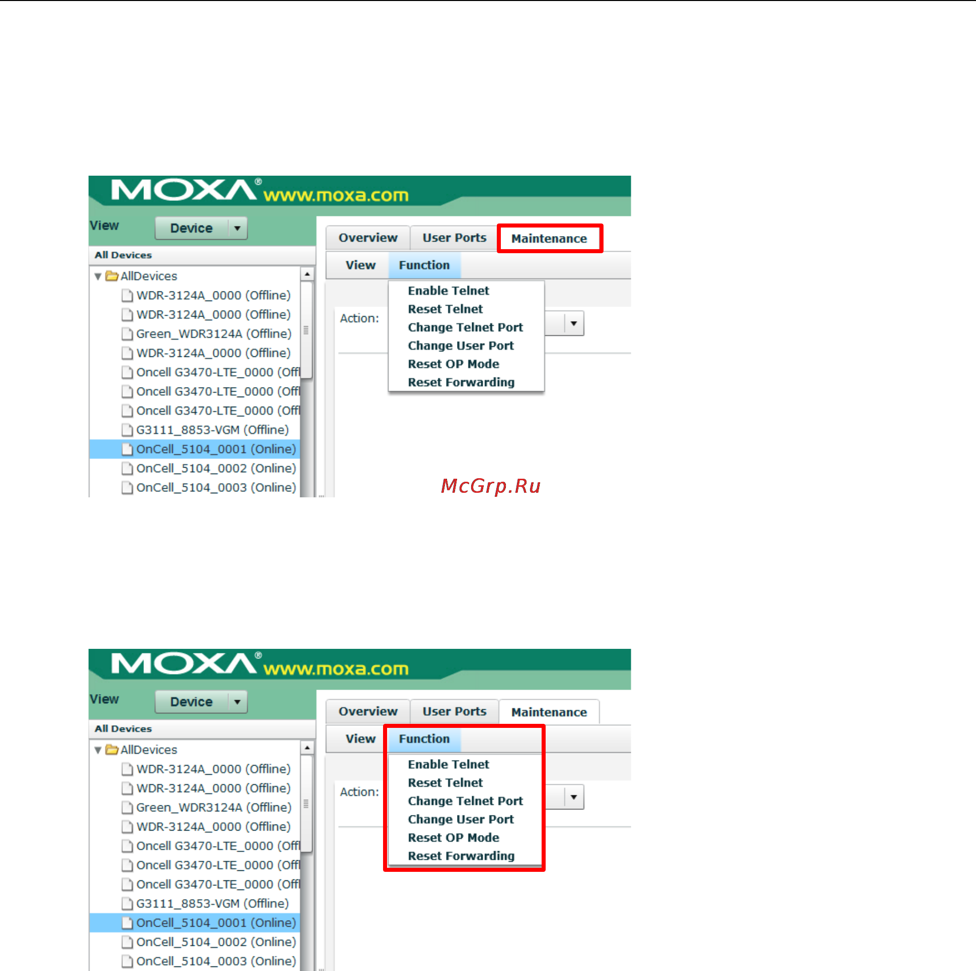 Moxa OnCell 5104-HSPA-T [30/34] Maintenance