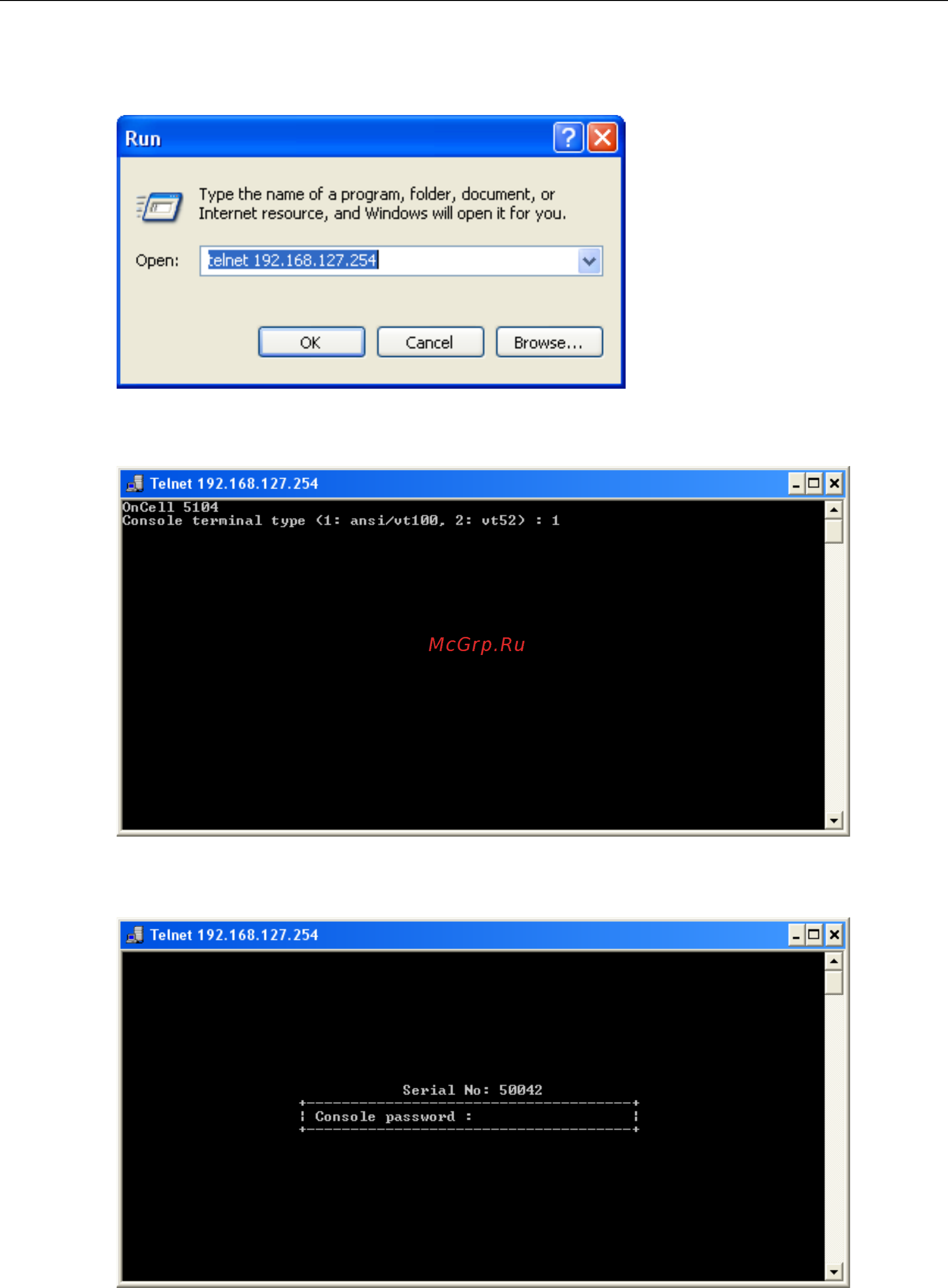 Moxa OnCell 5104-HSPA-T [18/67] Oncell 5000 series initial ip address configuration