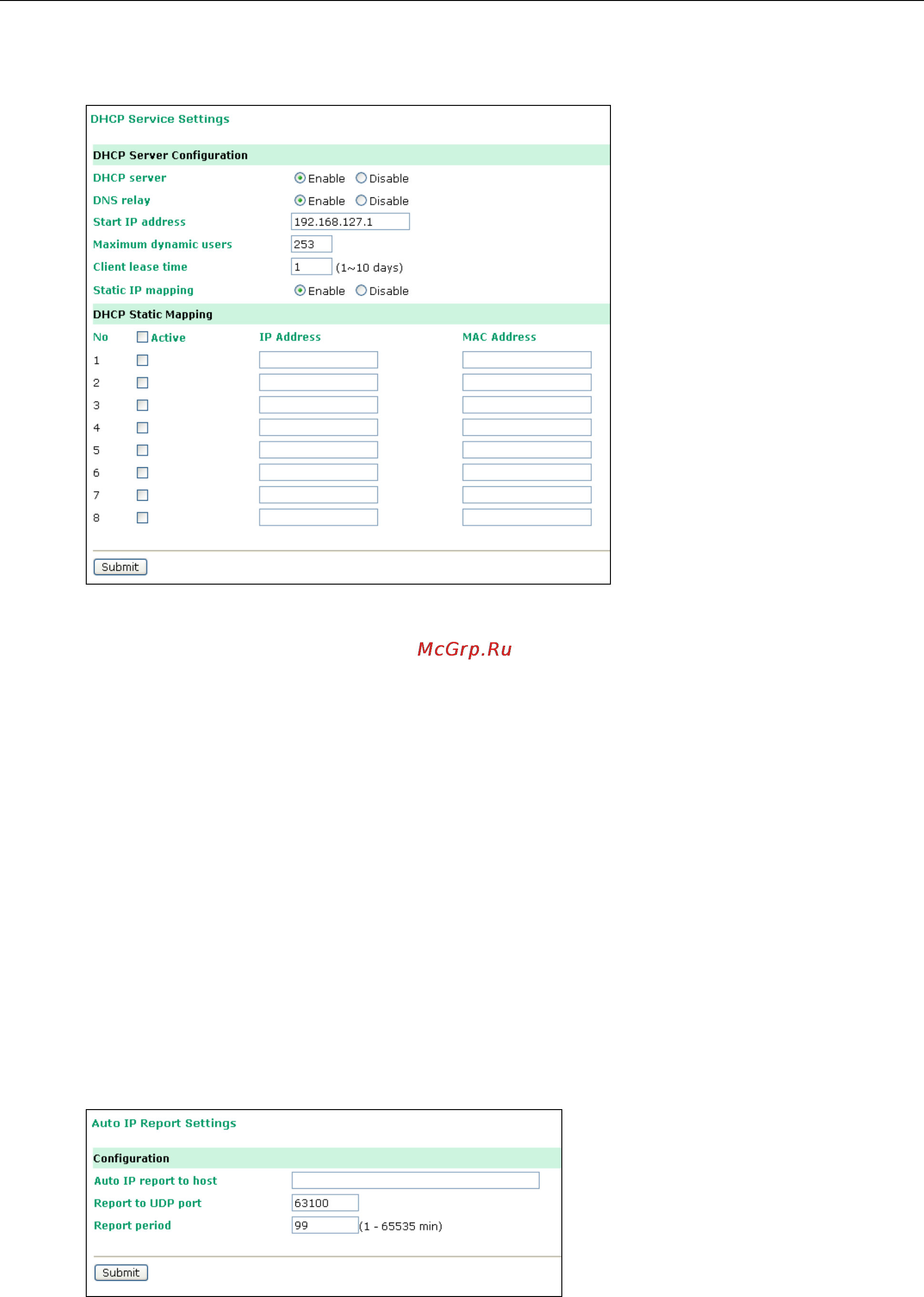 Moxa OnCell 5104-HSPA-T [32/67] Dhcp settings
