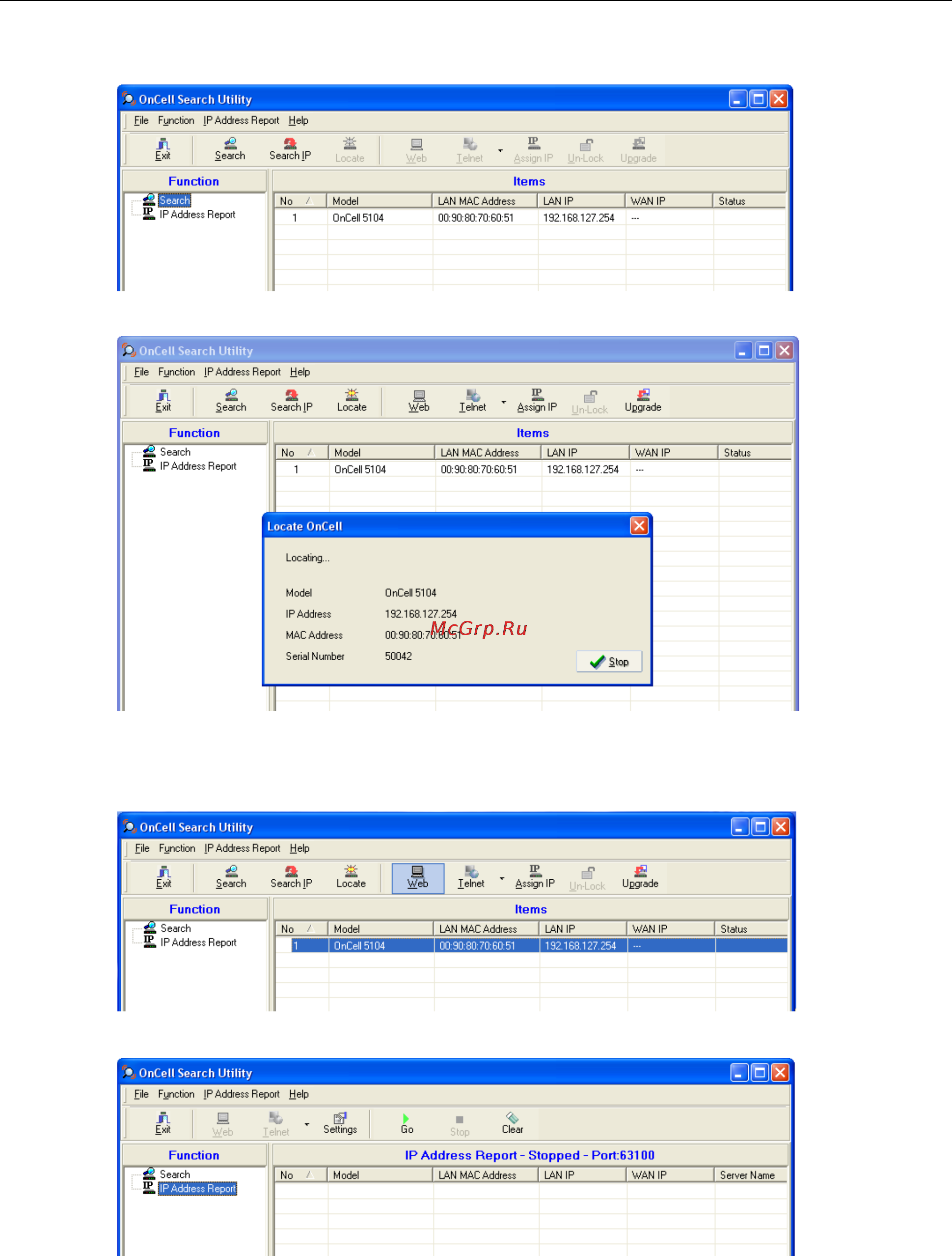 Moxa OnCell 5104-HSPA [61/67] Oncell 5000 series oncell search utility