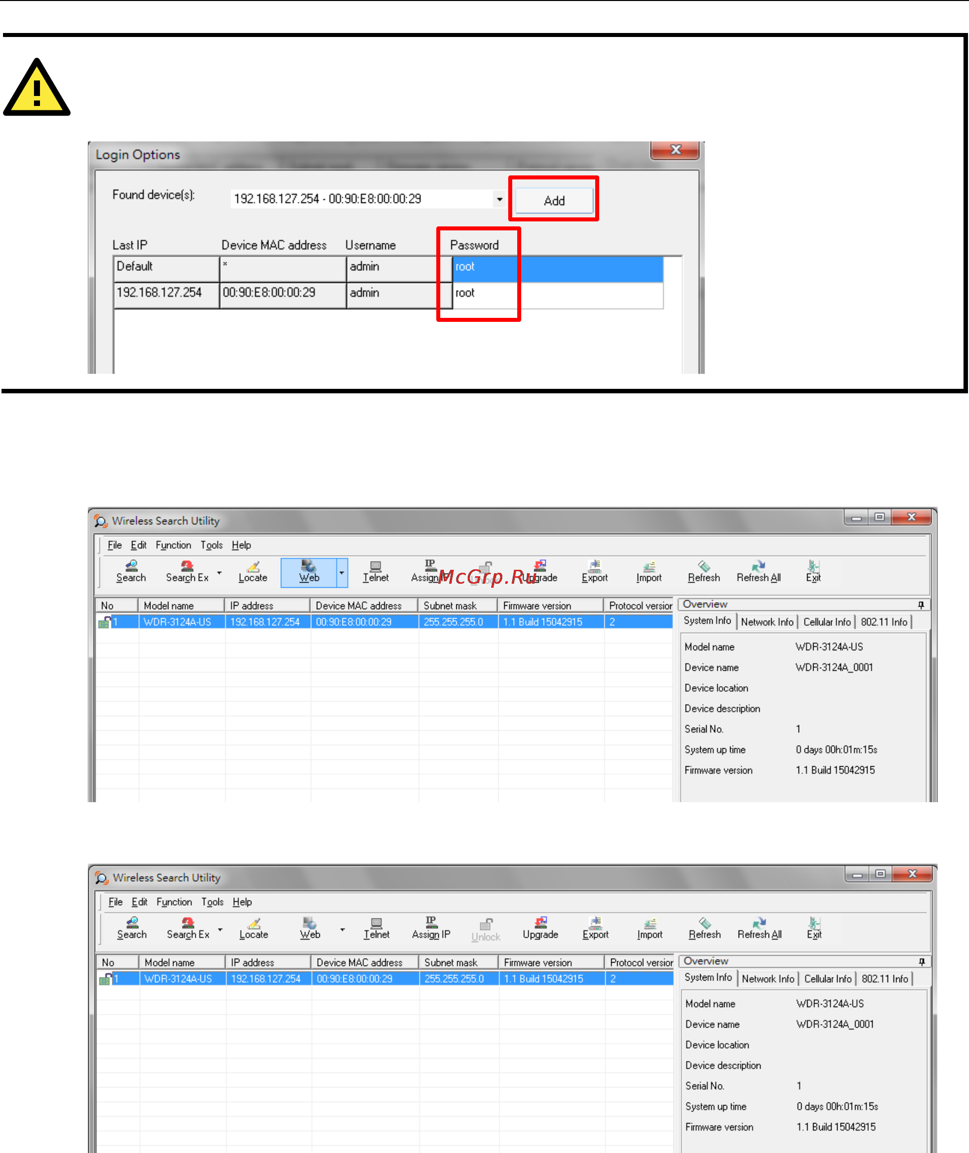Moxa WDR-3124A-EU-T [85/94] Attention