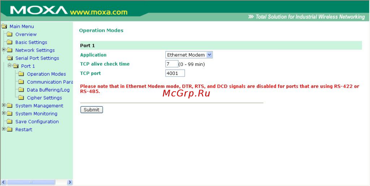 Moxa OnCell G3151 [77/184] Режим ethernet modem