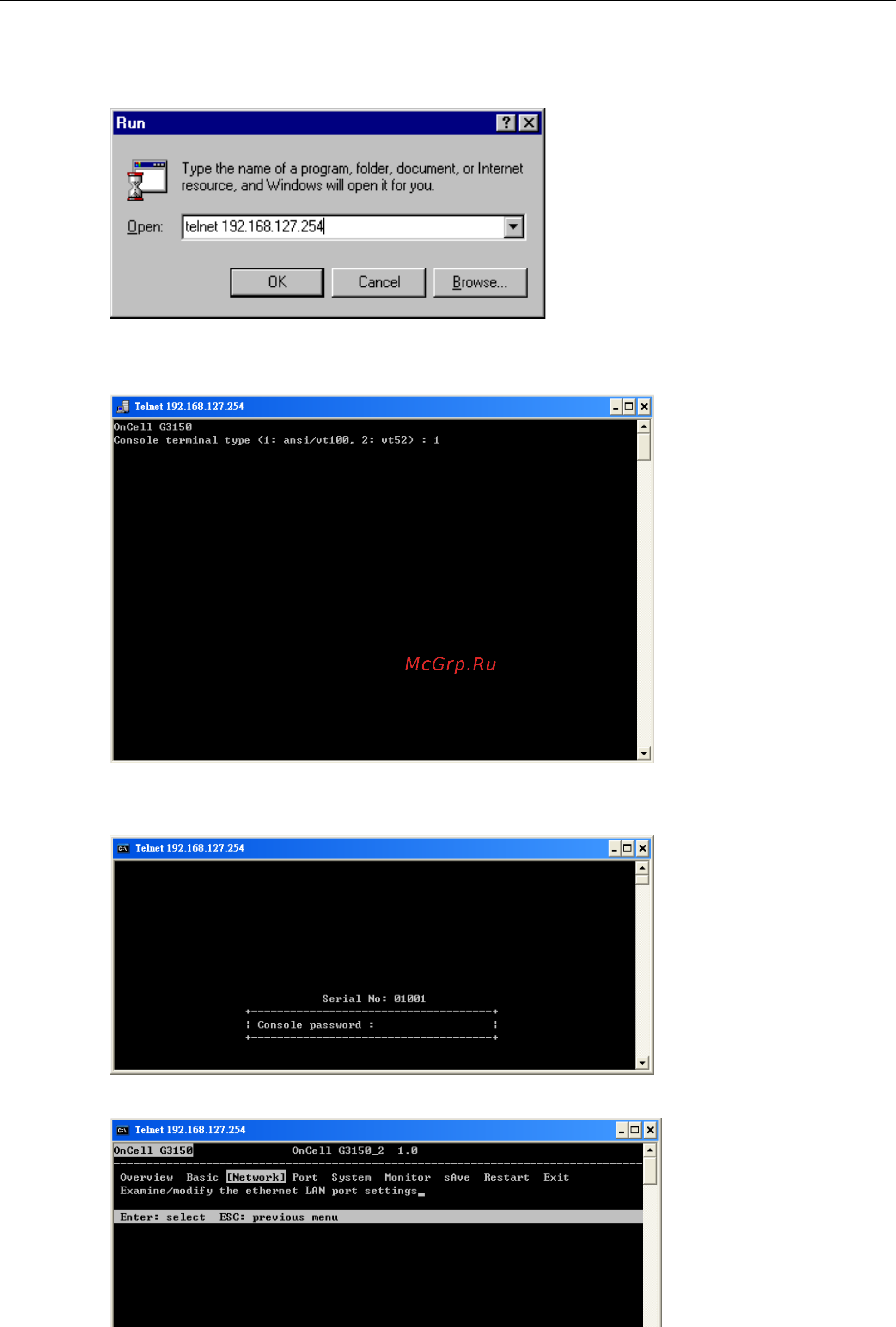 Moxa OnCell G3150-HSPA-T [25/172] Oncell g3100 series initial ip address configuration