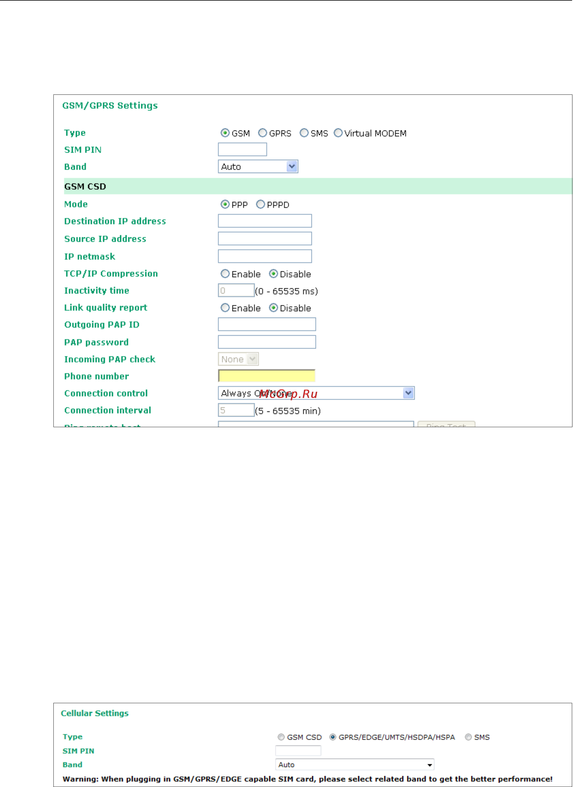 Moxa OnCell G3150-HSPA [56/172] Gsm gprs settings for oncell g3110 and g3150
