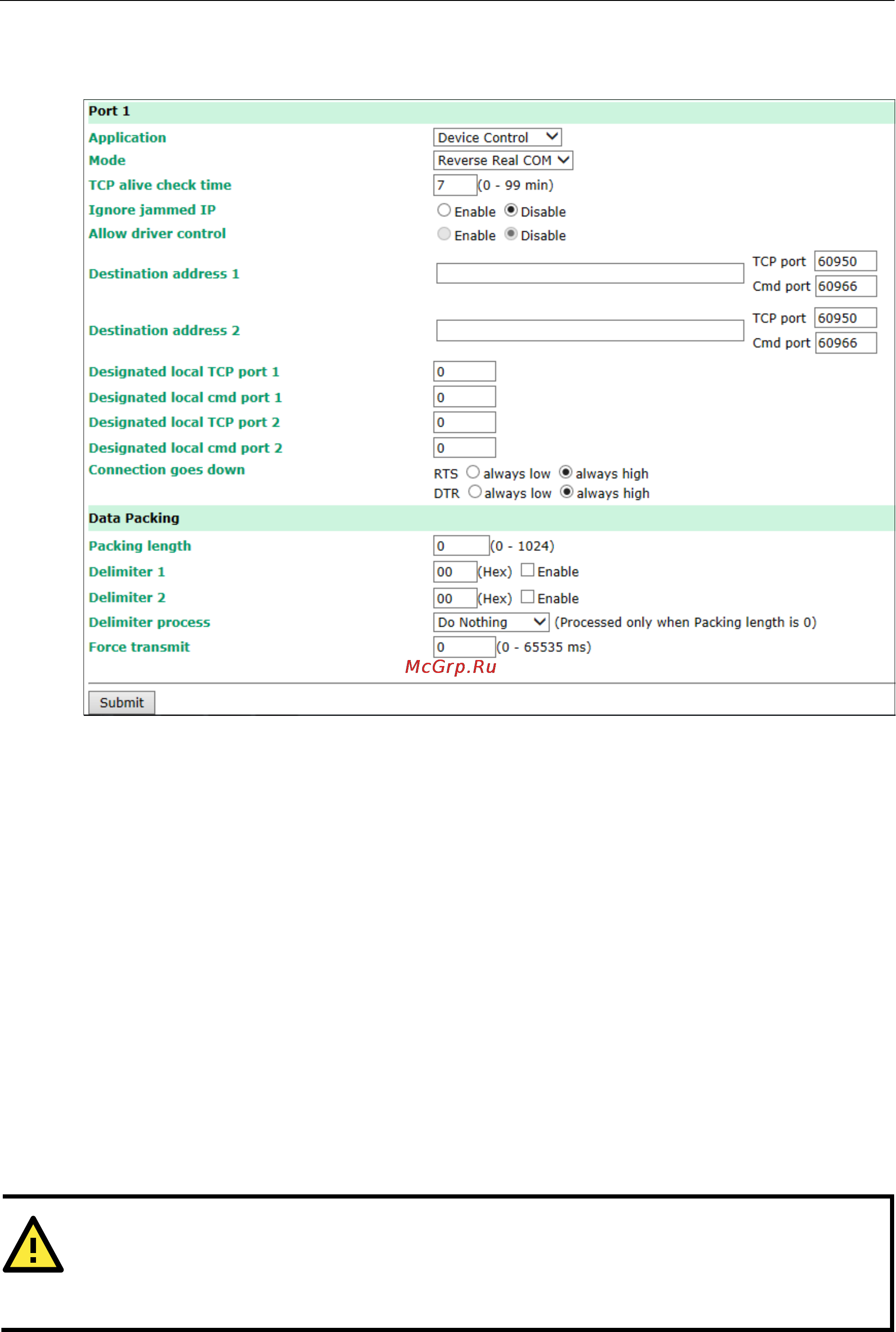 Moxa OnCell G3150-HSPA [65/172] Reverse real com mode