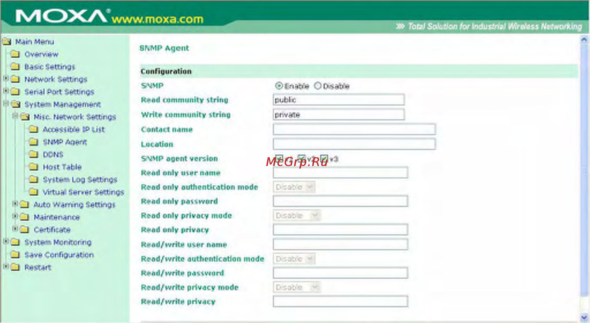 Moxa OnCell G3150-T [148/212] Контроль доступа для чтения и чтения записи