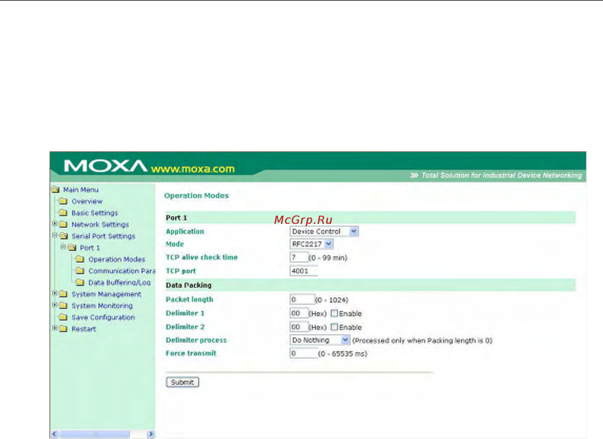 Moxa OnCell G3150-T [198/212] Приложение b rfc2217