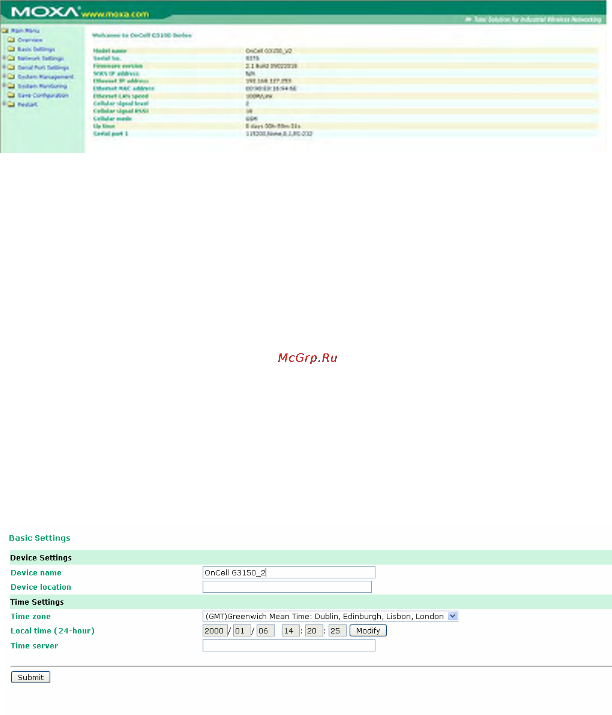 Moxa OnCell G3150-T [55/212] Basic settings