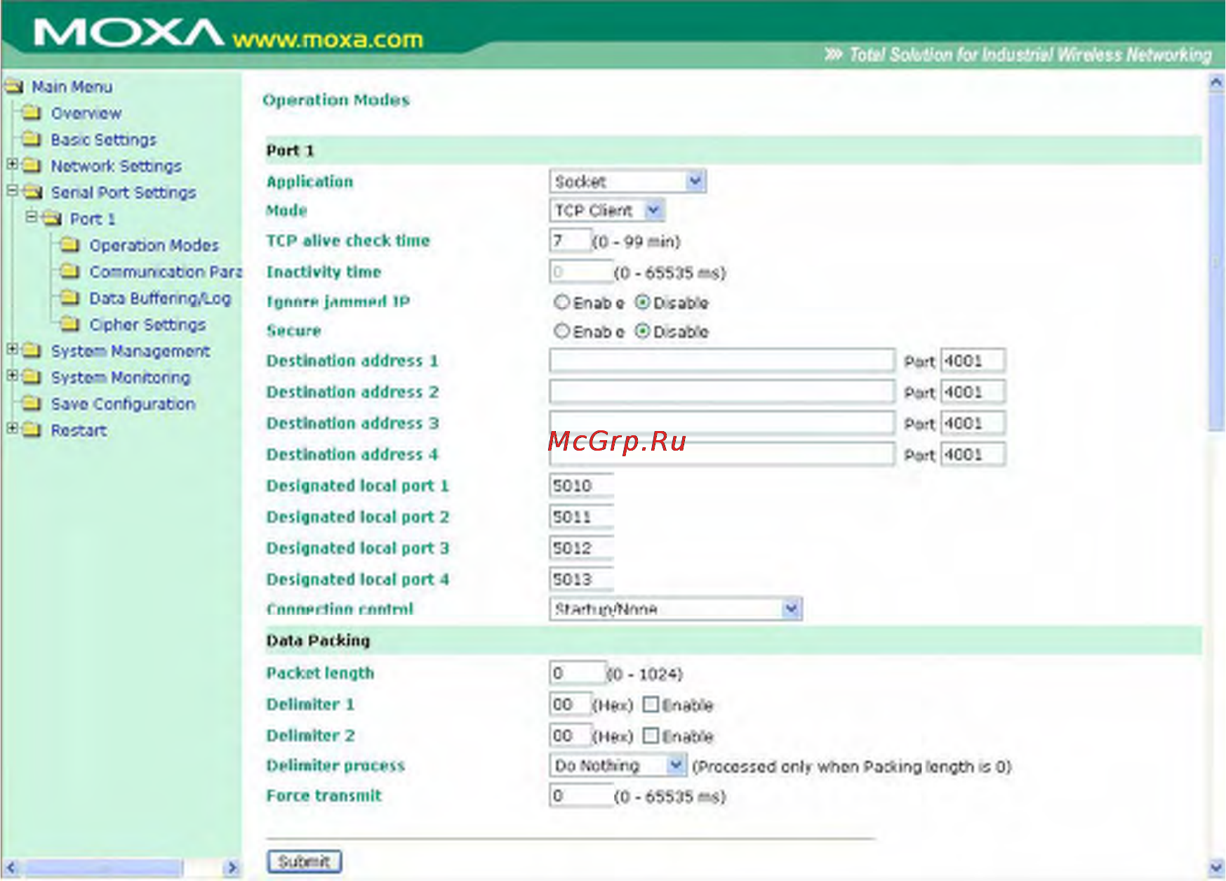 Moxa OnCell G3150-T [79/212] Tcp client