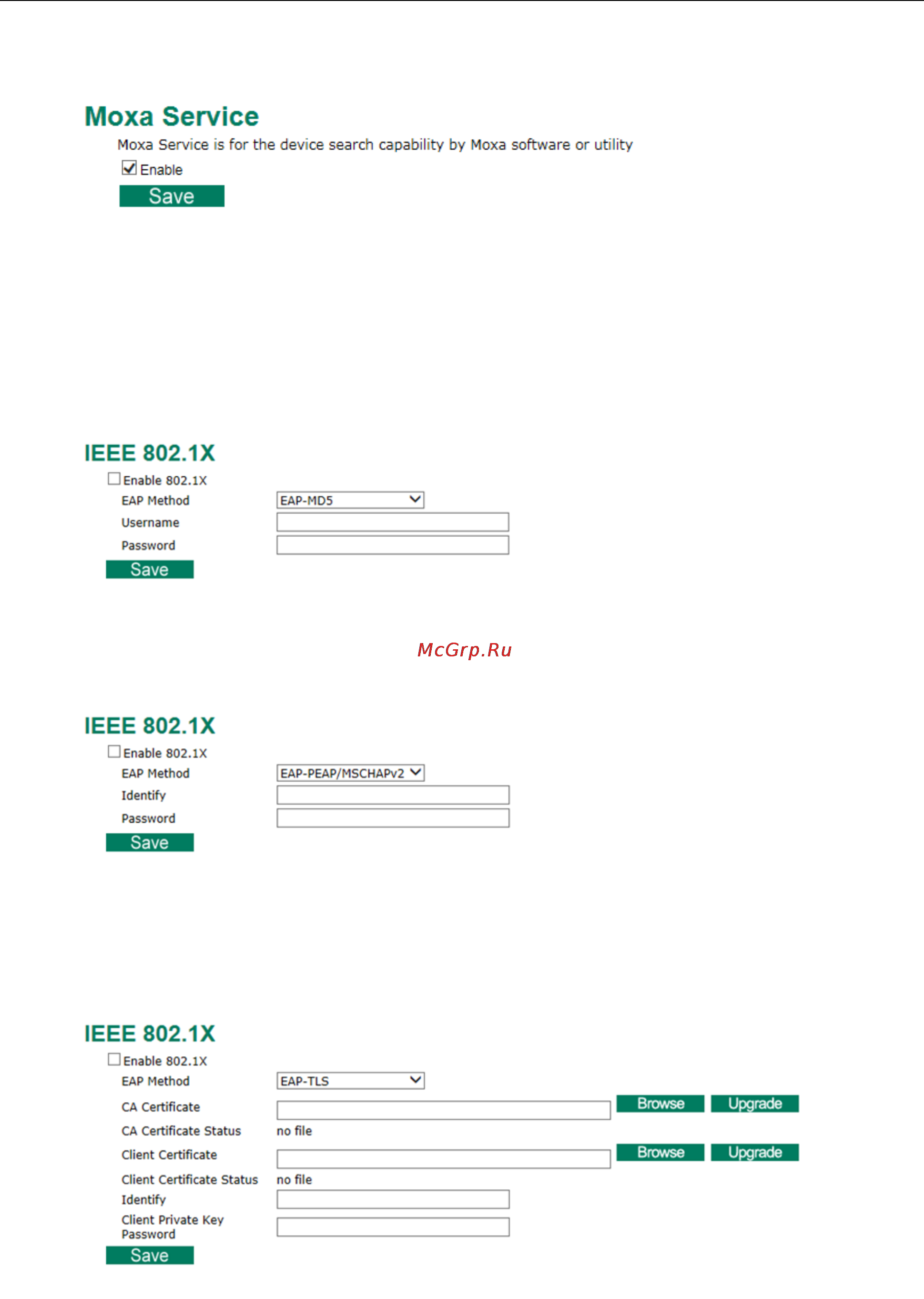 Moxa VPort P06-2L80M-CT [42/83] Ieee 802 x not supported by all vports