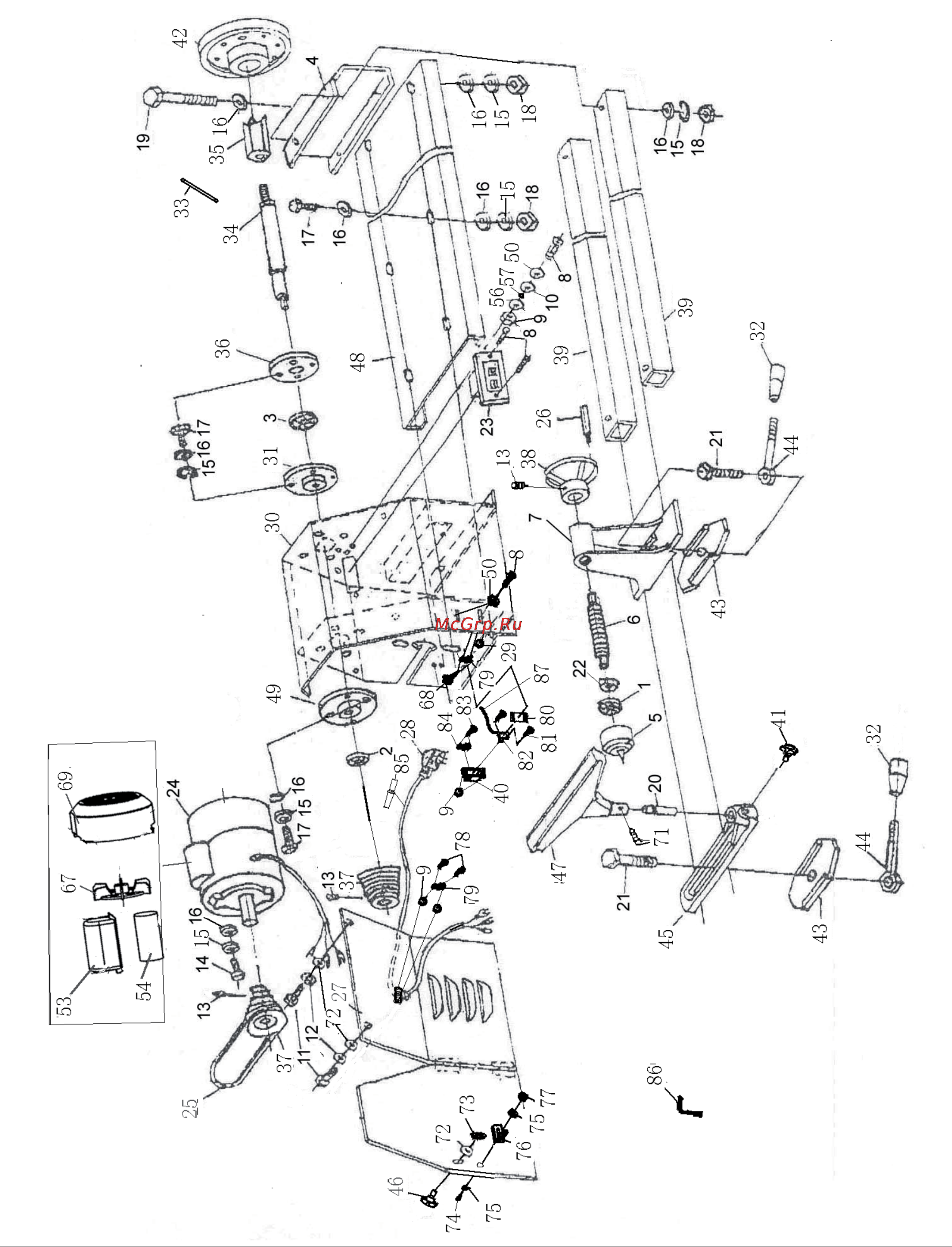 Jet JWL-1440L (10000750M) [20/24] Деталировка токарного станка по дереву jwl 1440l