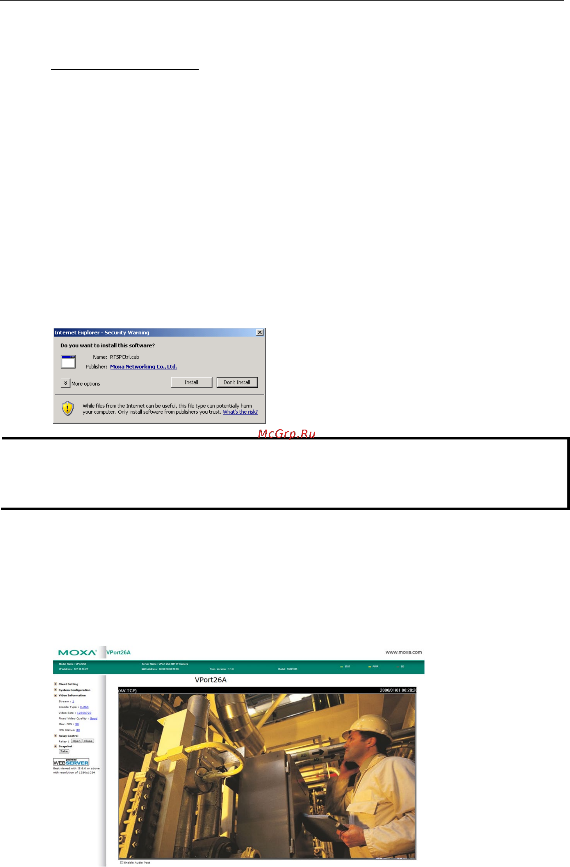 Moxa VPort P26A-1MP [22/82] Step 2 accessing the vport 26a 1mp s web based manager